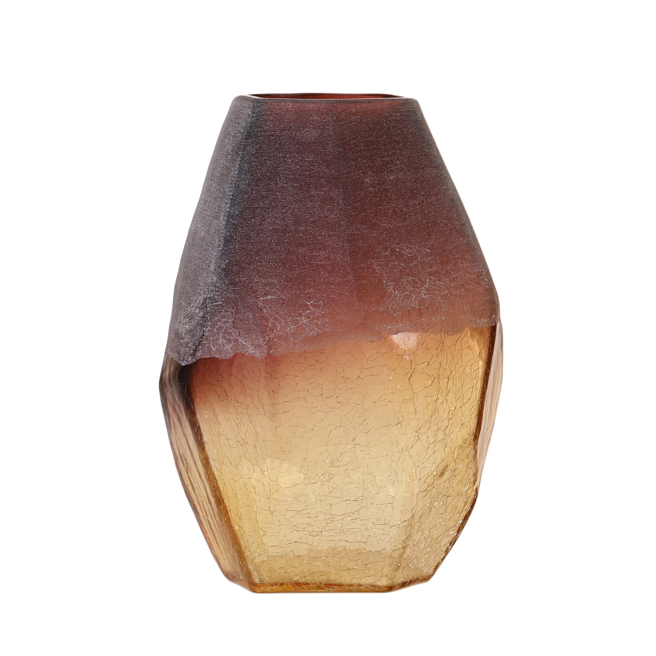 Faceted Amber Ombre Glass Vase (Single)