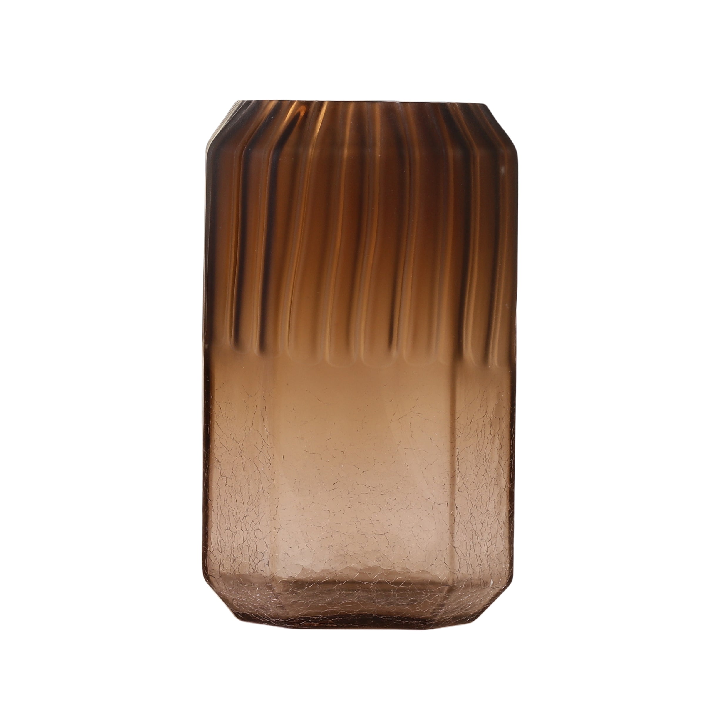 Rectangular Ombre Textured Glass Vase (Single)
