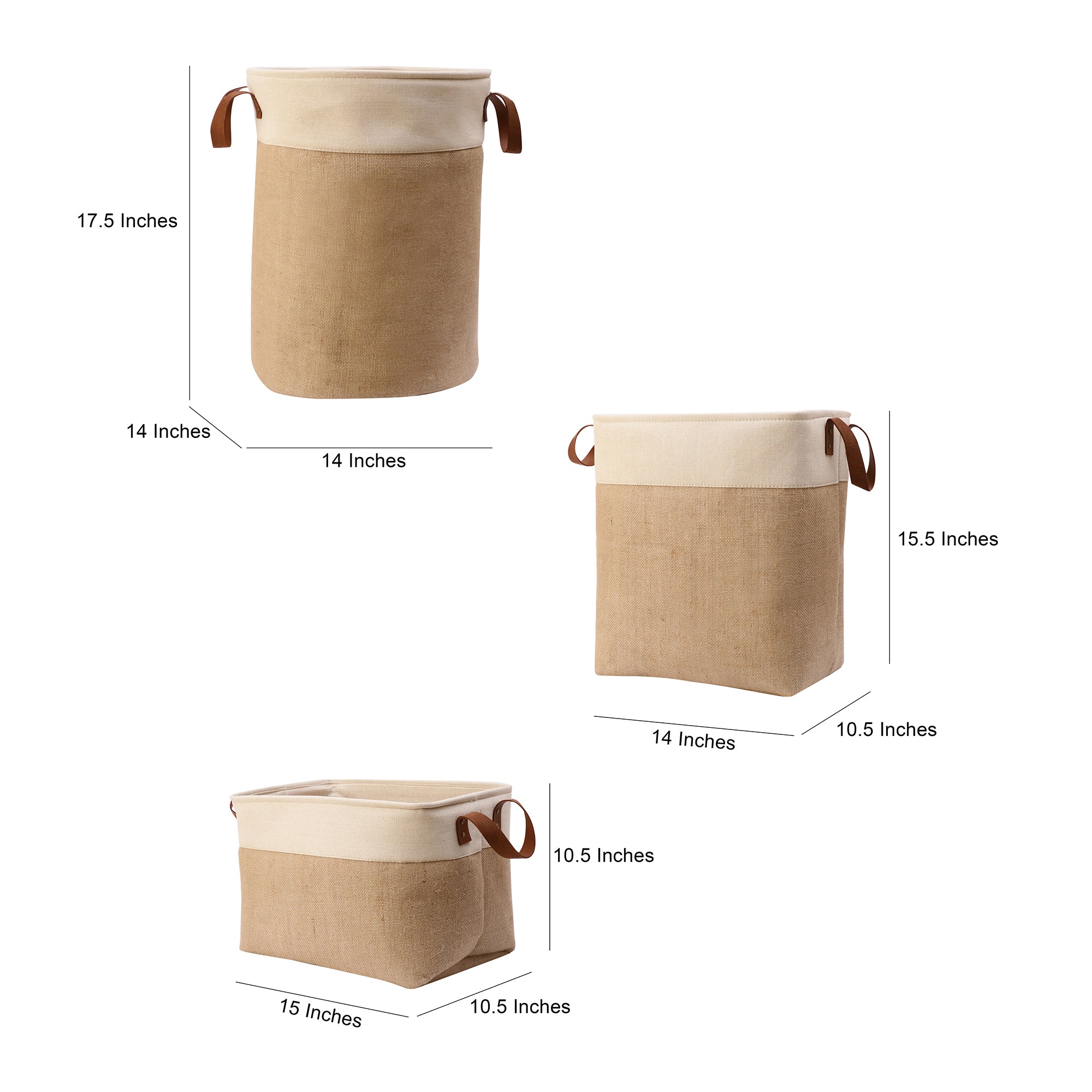 Jute & Hide Storage Tote