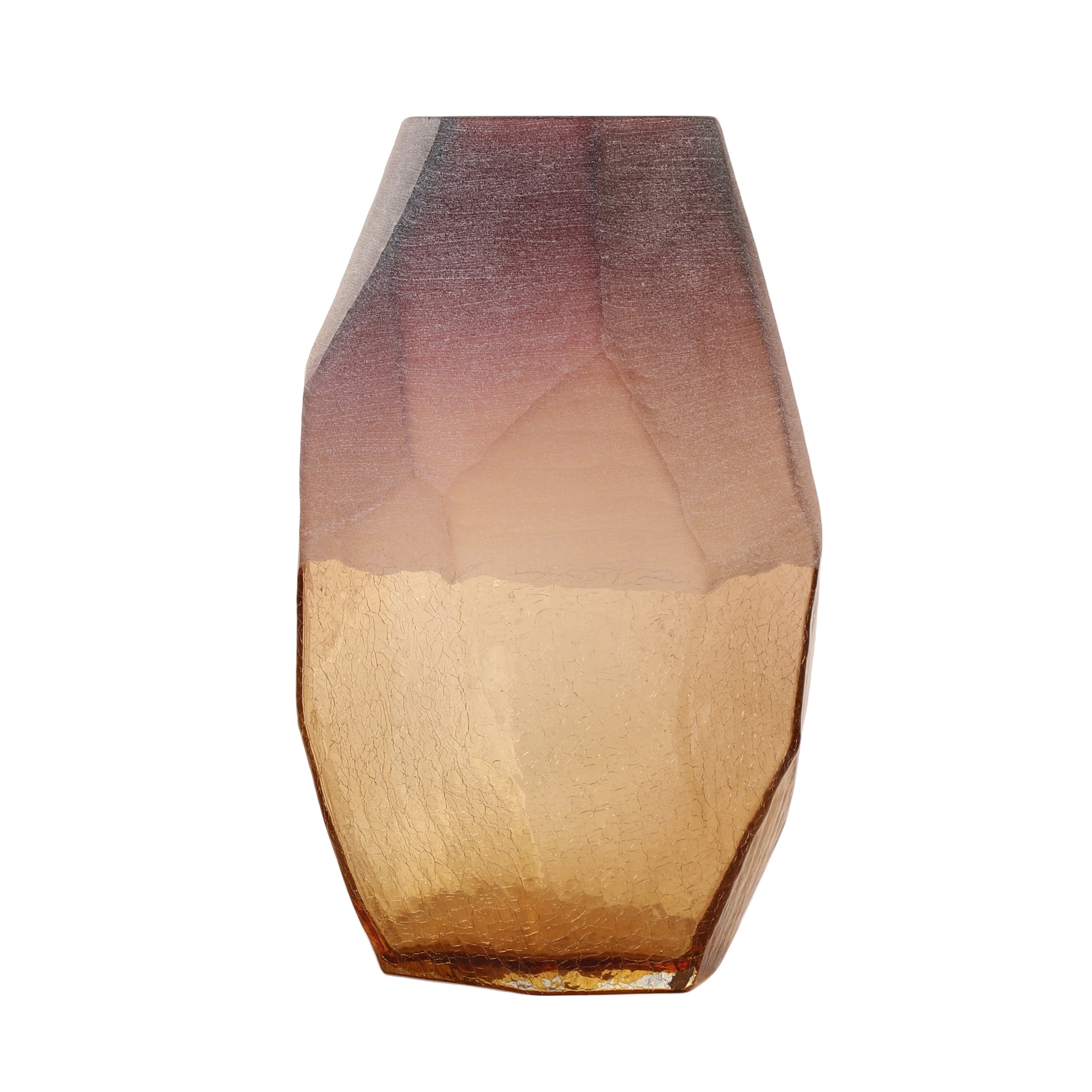 Faceted Amber Ombre Glass Vase (Single)