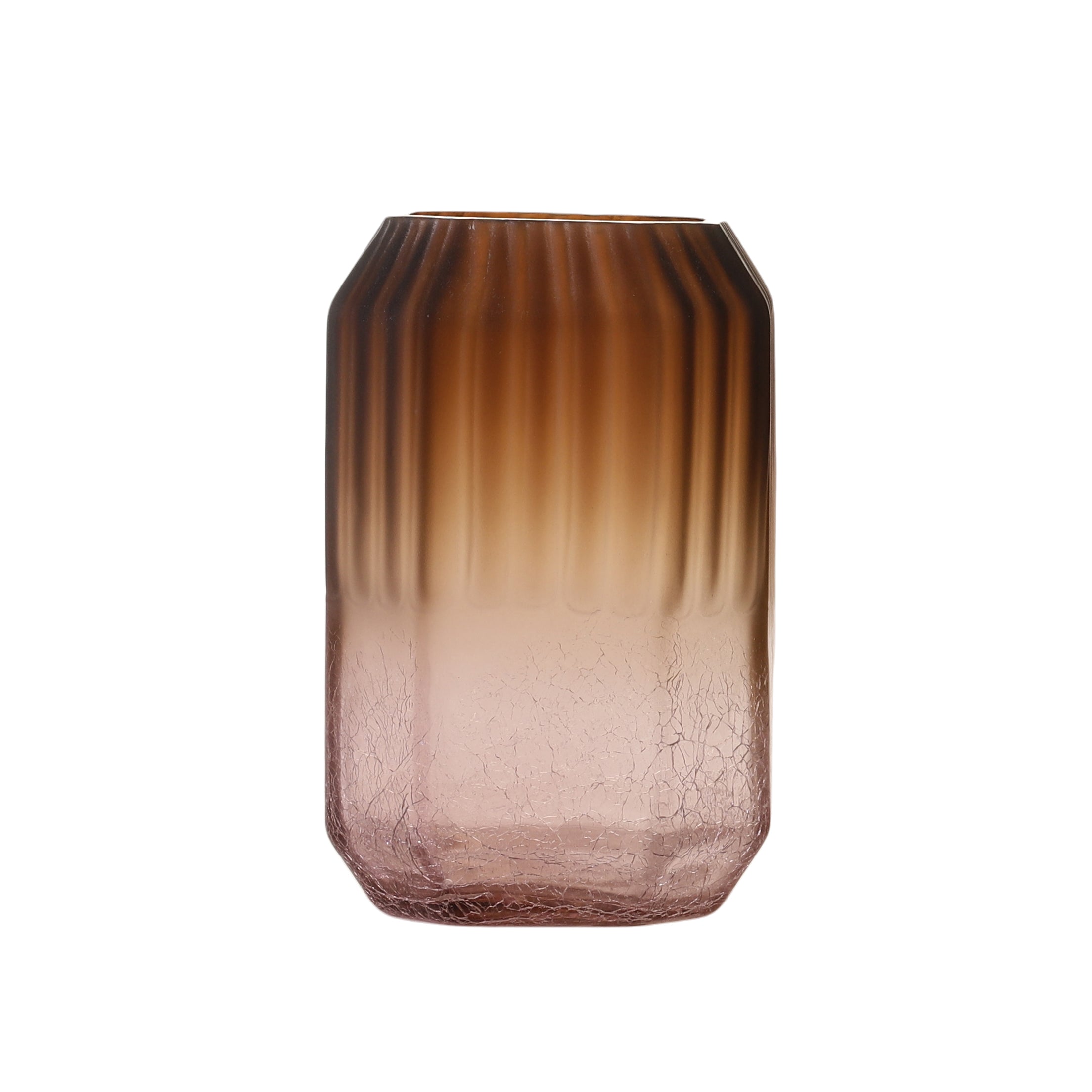 Rectangular Ombre Textured Glass Vase (Single)