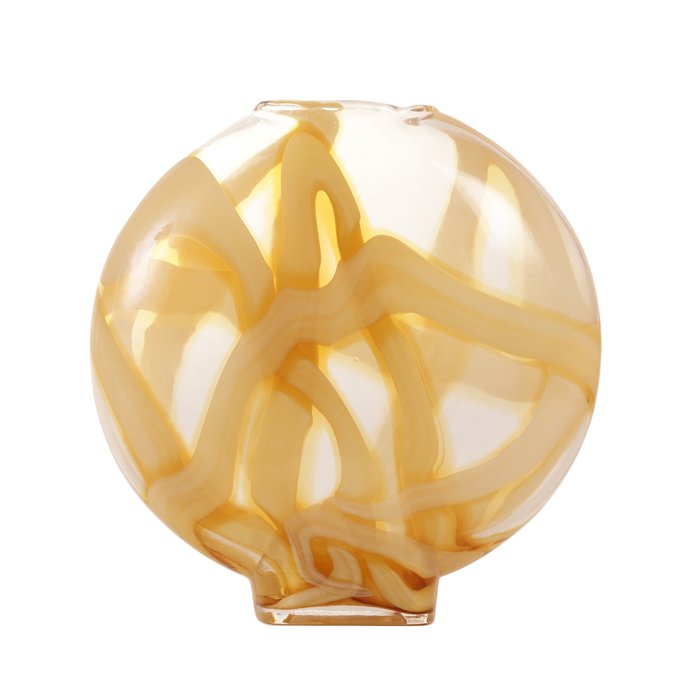 Ribbon Swirl Amber Glass Vase (Single)