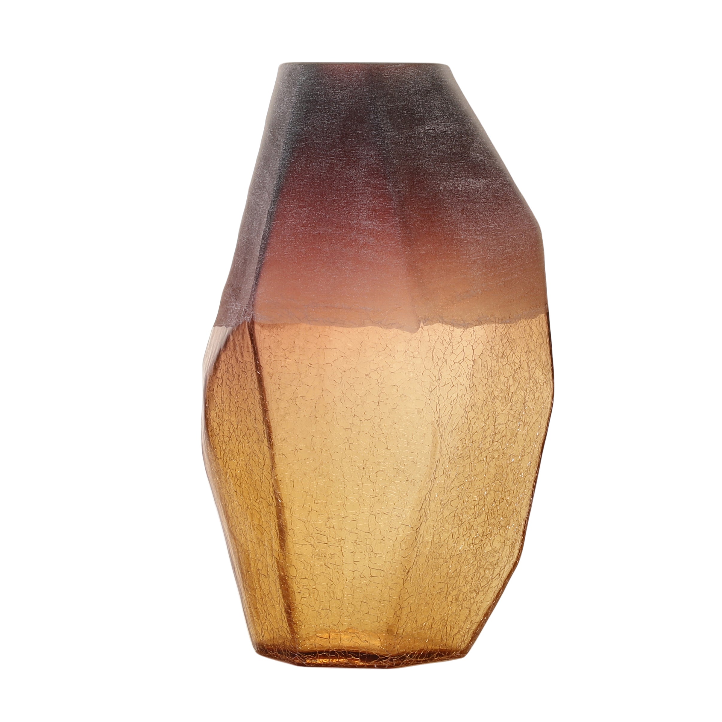 Faceted Amber Ombre Glass Vase (Single)