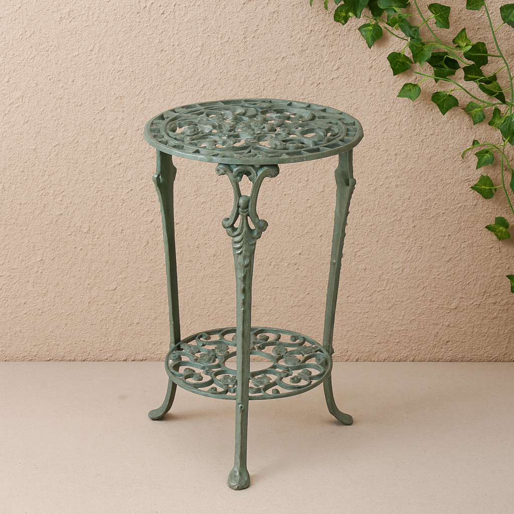 Meshed Floral Pattern Table (Green)