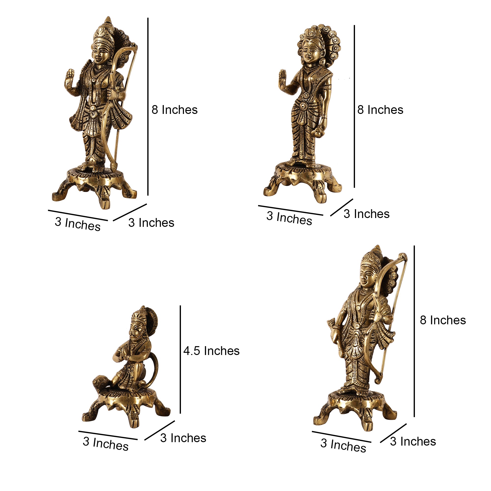 Handcrafted Brass Ram Darbaar (set of 4)