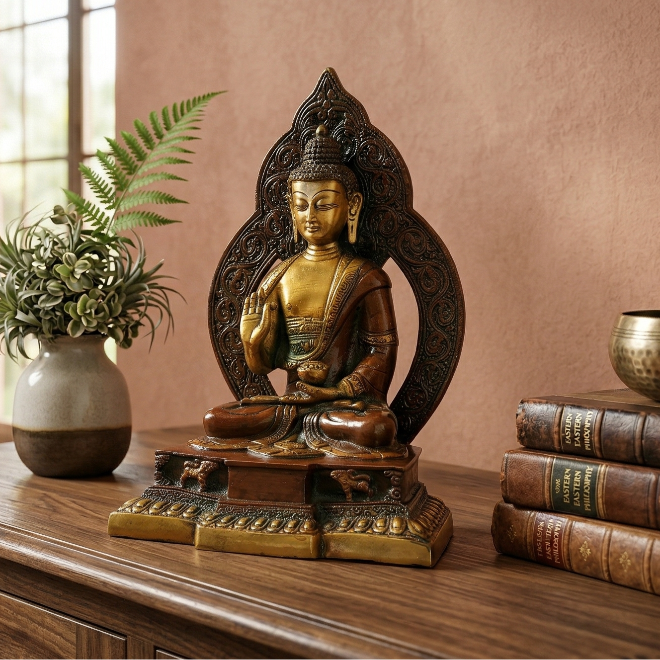 Divine Brass Seated Buddha Idol
