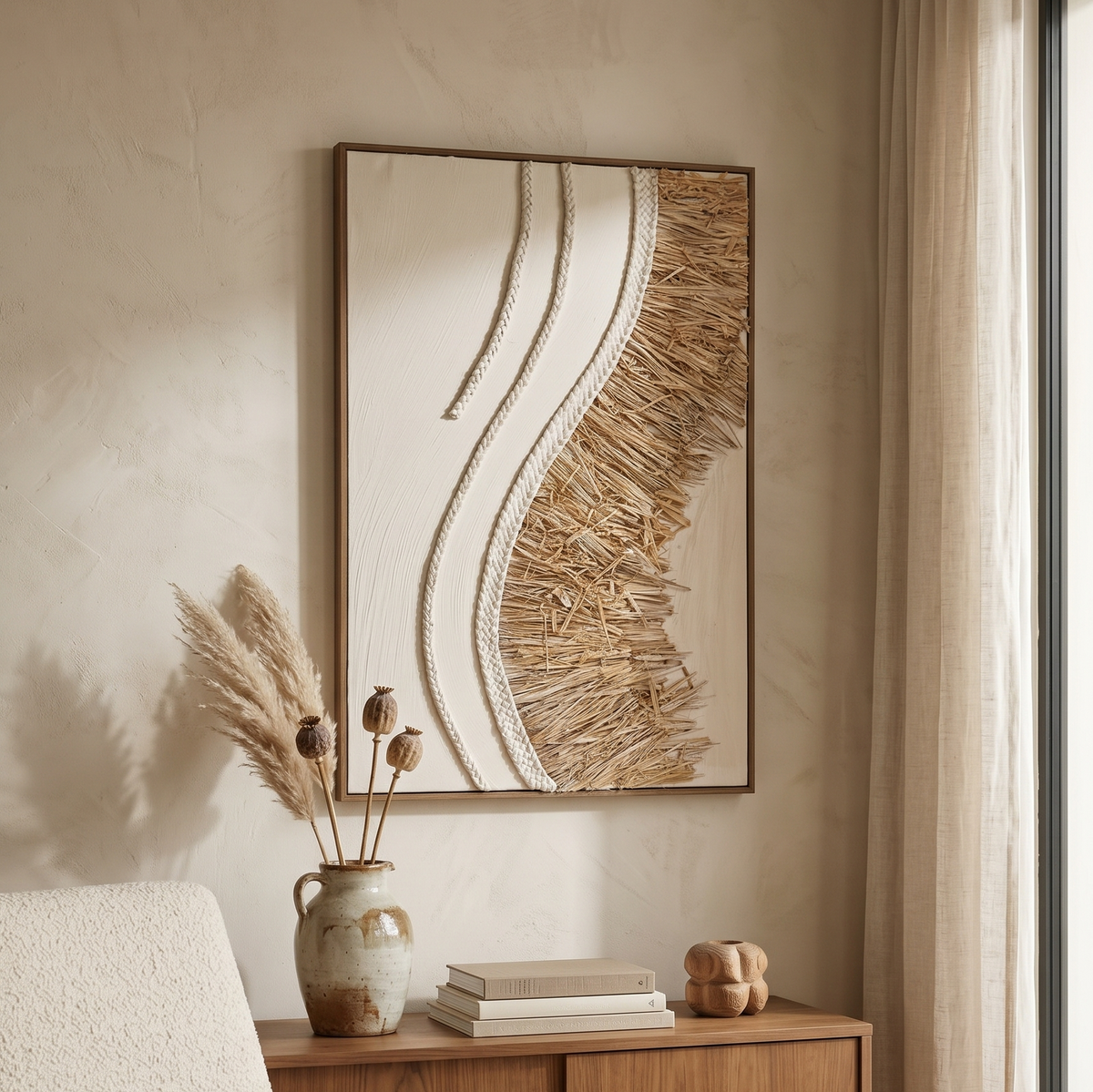 Dune Ripple Straw Canvas Art