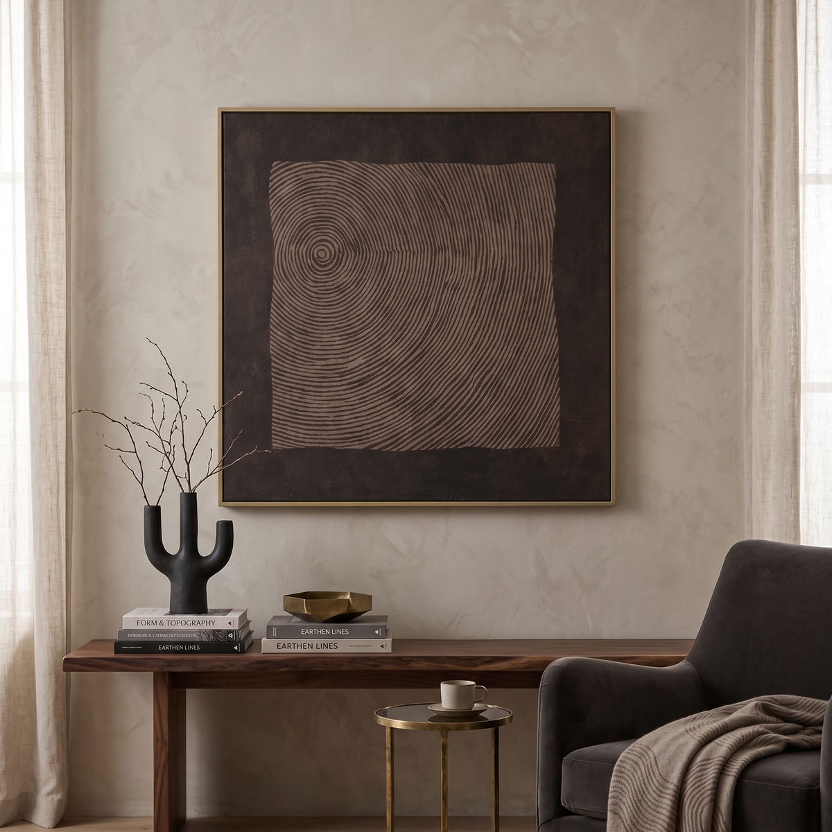 Espresso Ripple Textured Canvas