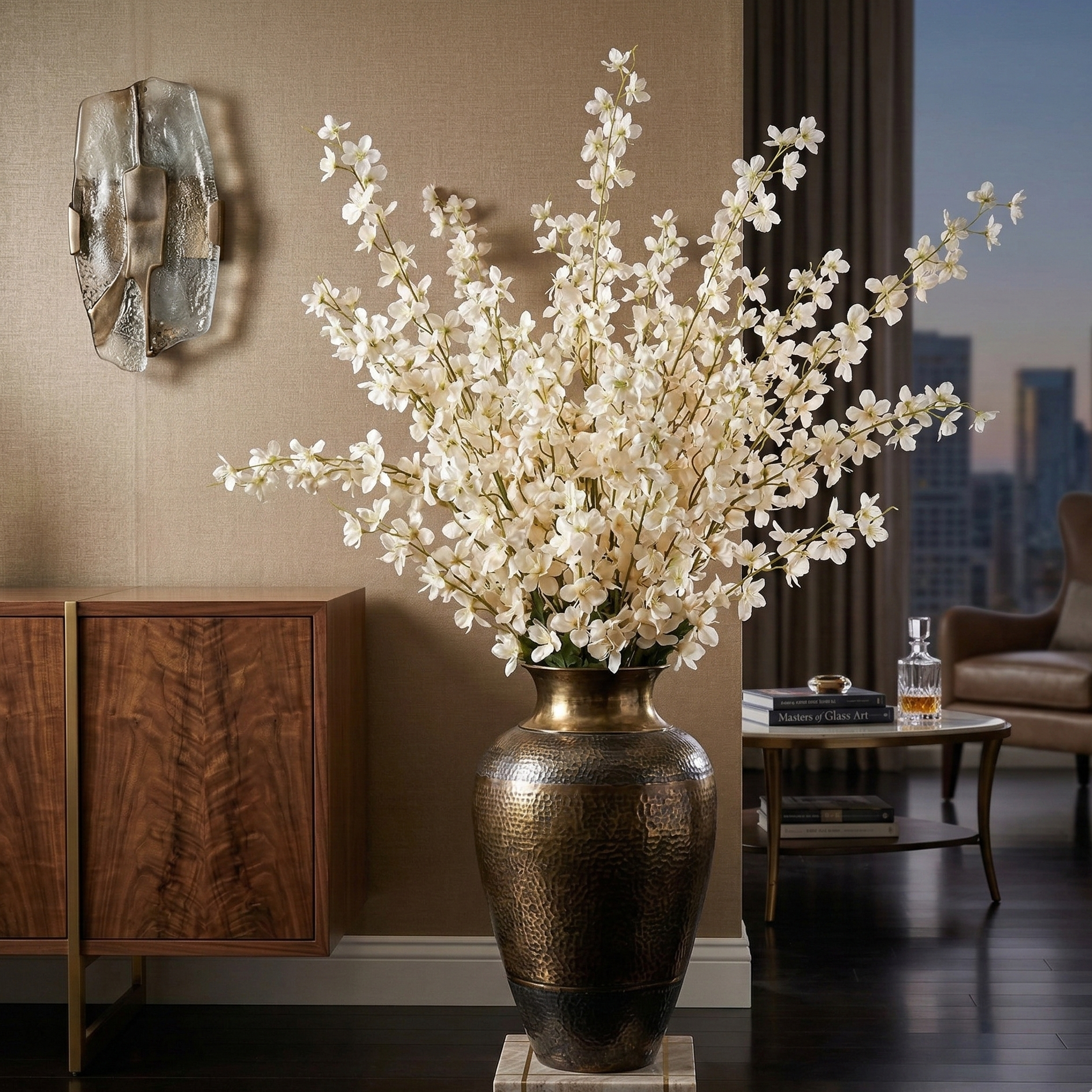 Faux Cream Wisteria Flower Stem (Single)