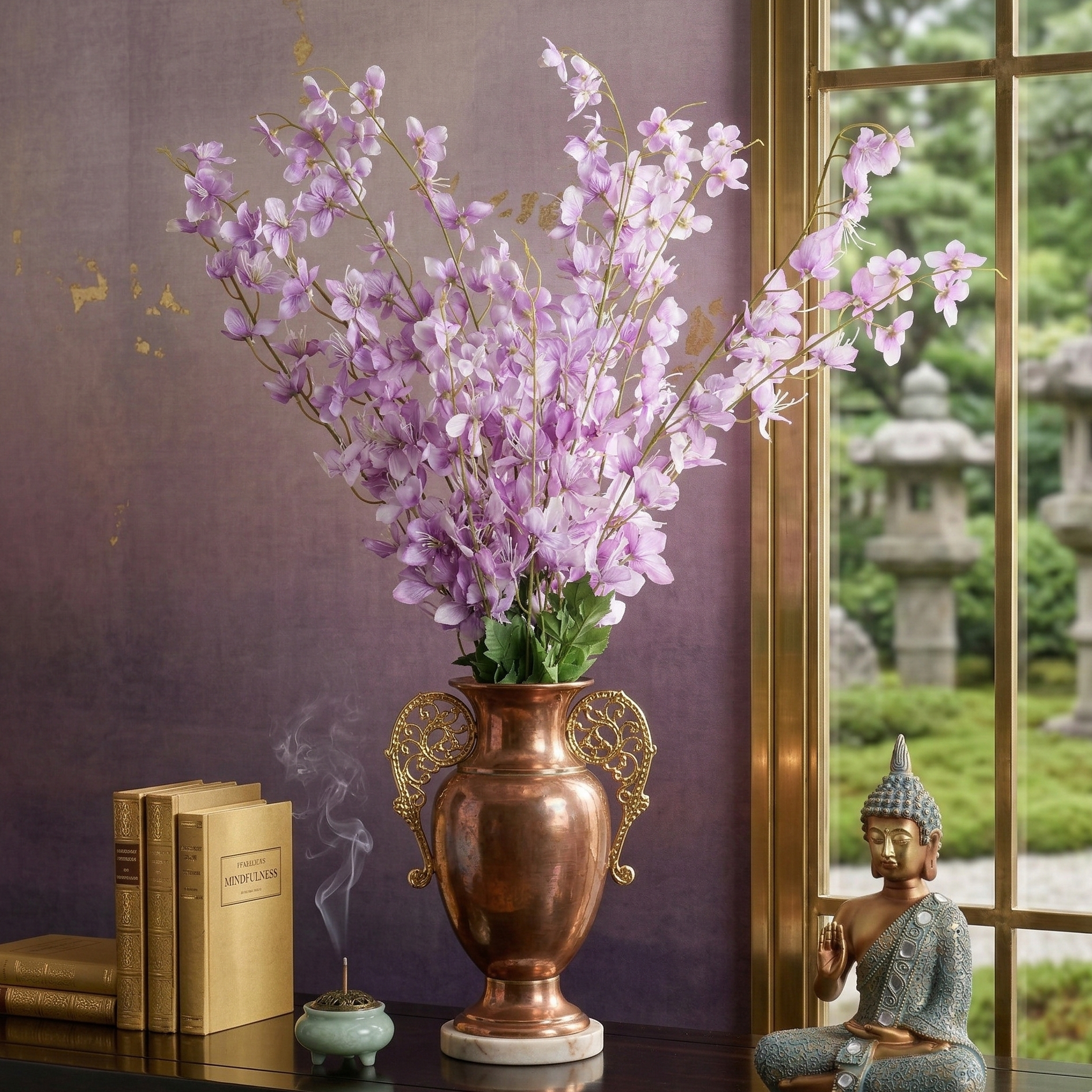 Faux Mauve Delphinium Stick (Single)