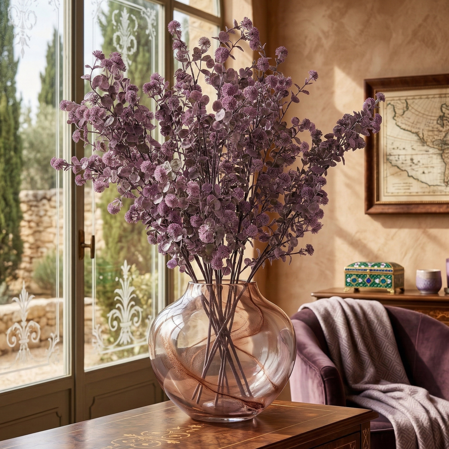 Faux Pale Purple Eucalyptus Stem (Single)