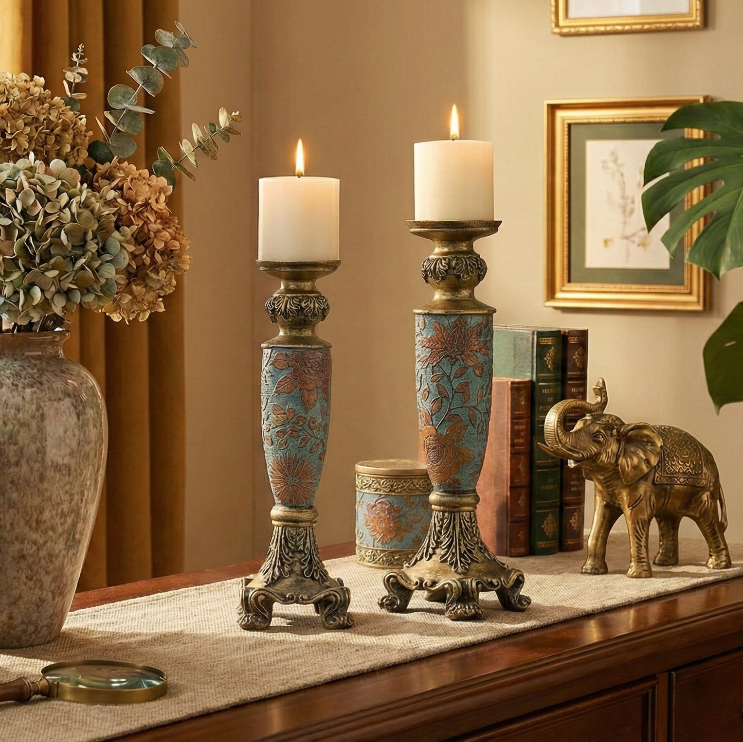 Tuscan Blue Candle Stand (Single)