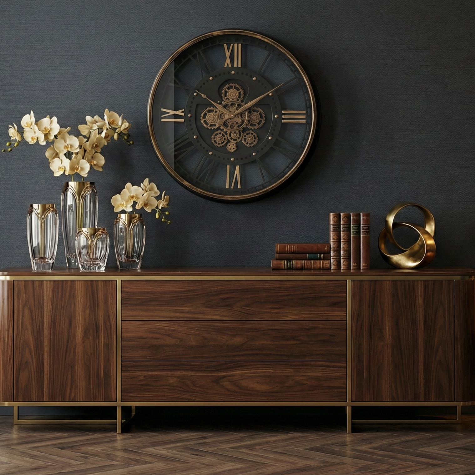 Transparent Back Round Wall Clock