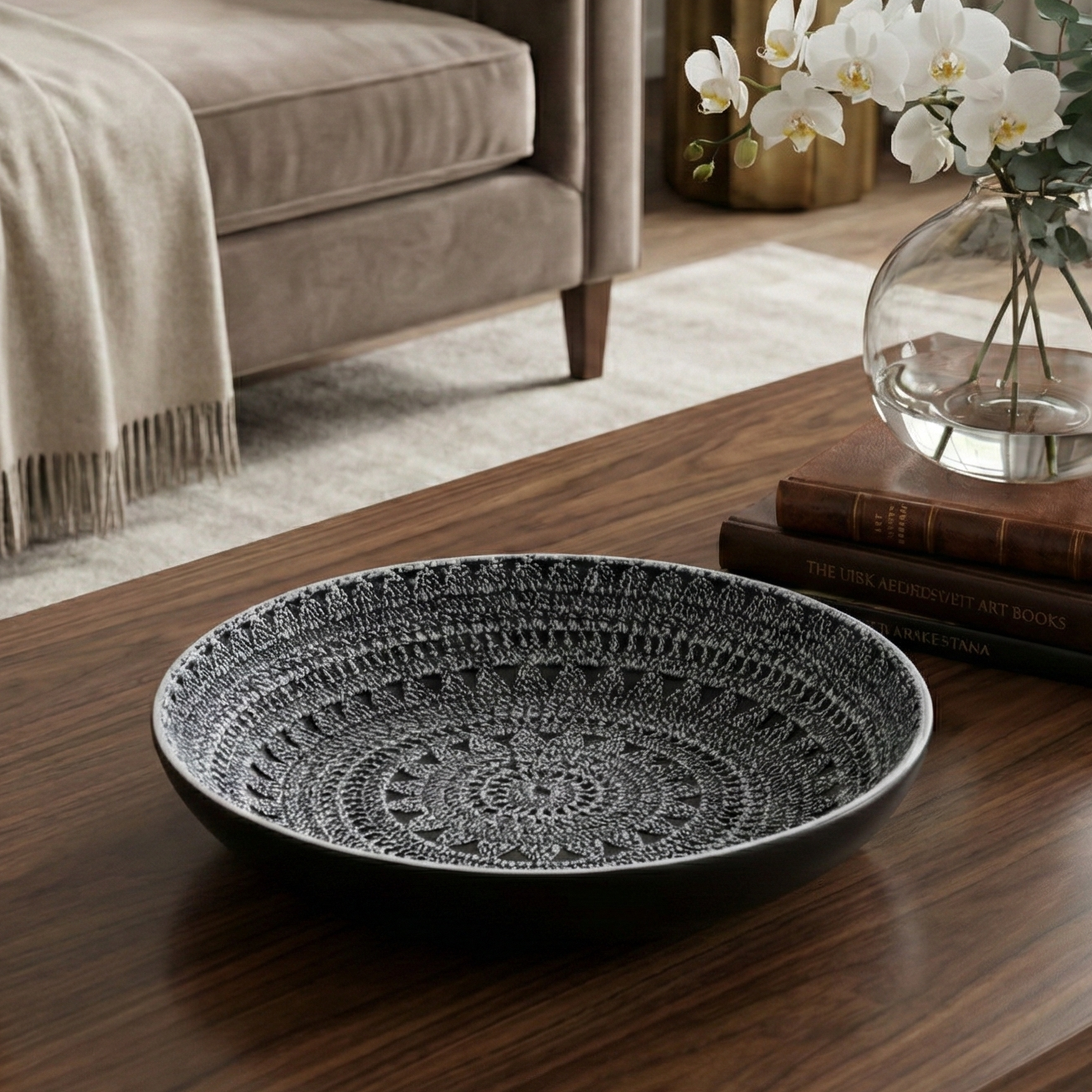 Crochella Textured Platter (Black)