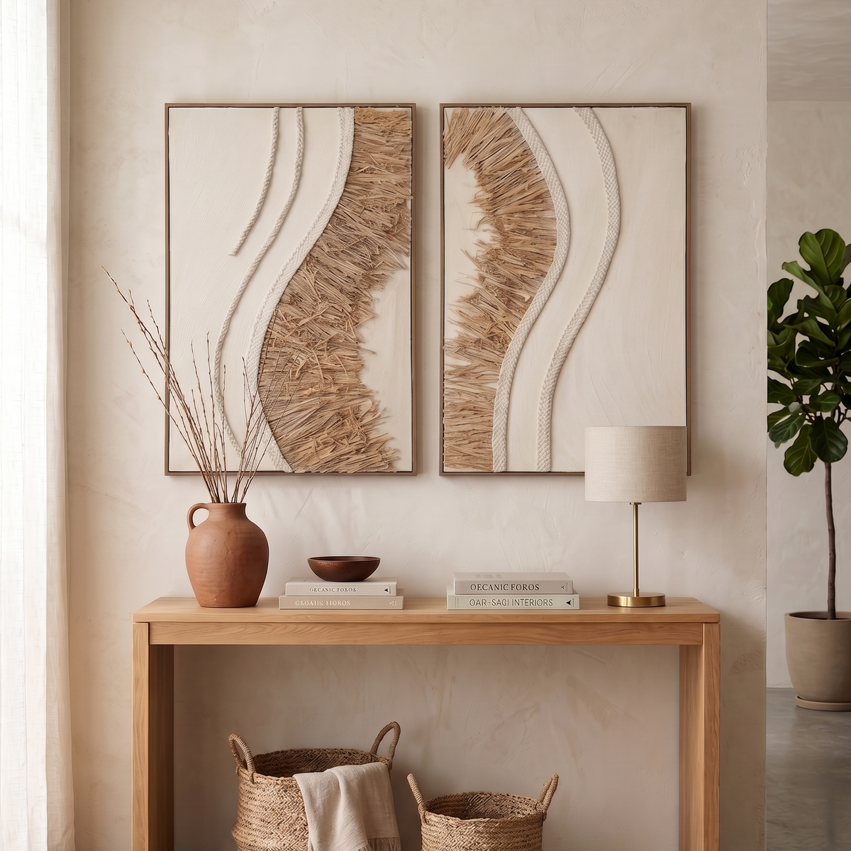 Golden Tide Straw Canvas Art