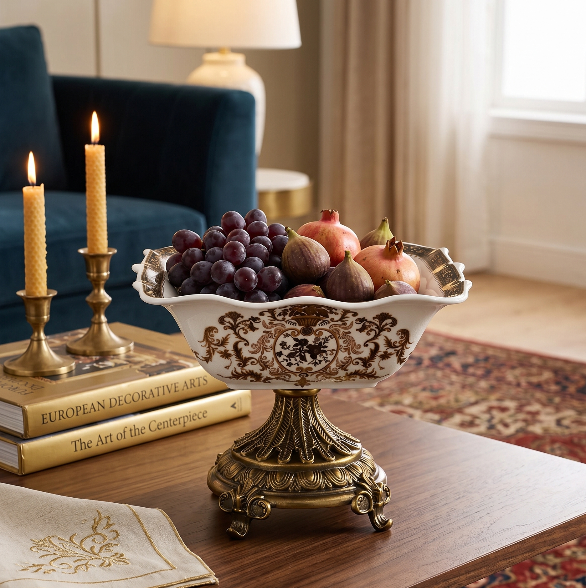 Grandiose Square Bowl With Gold Base