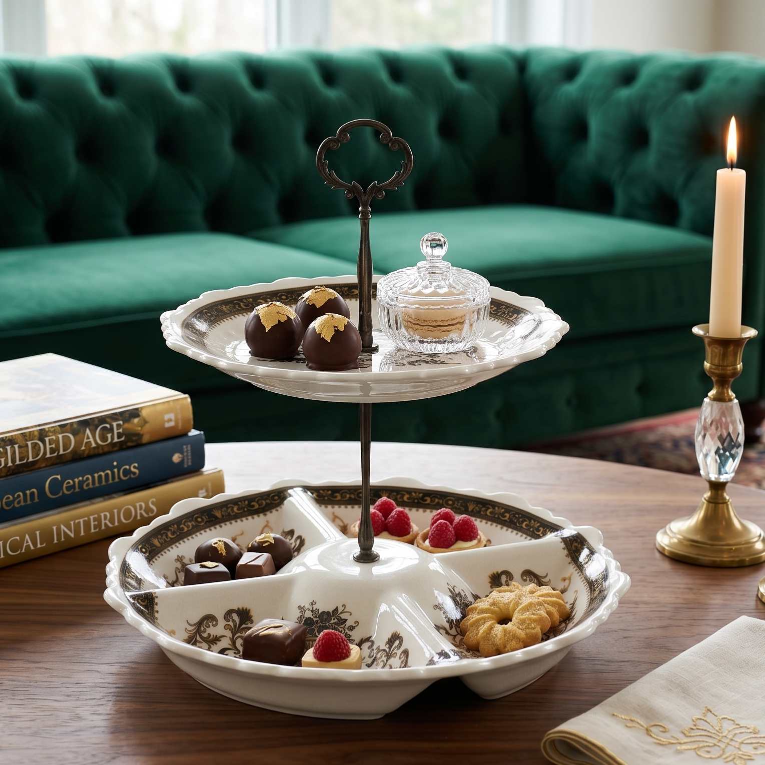 Grandiose Two-Tier Snack Plate