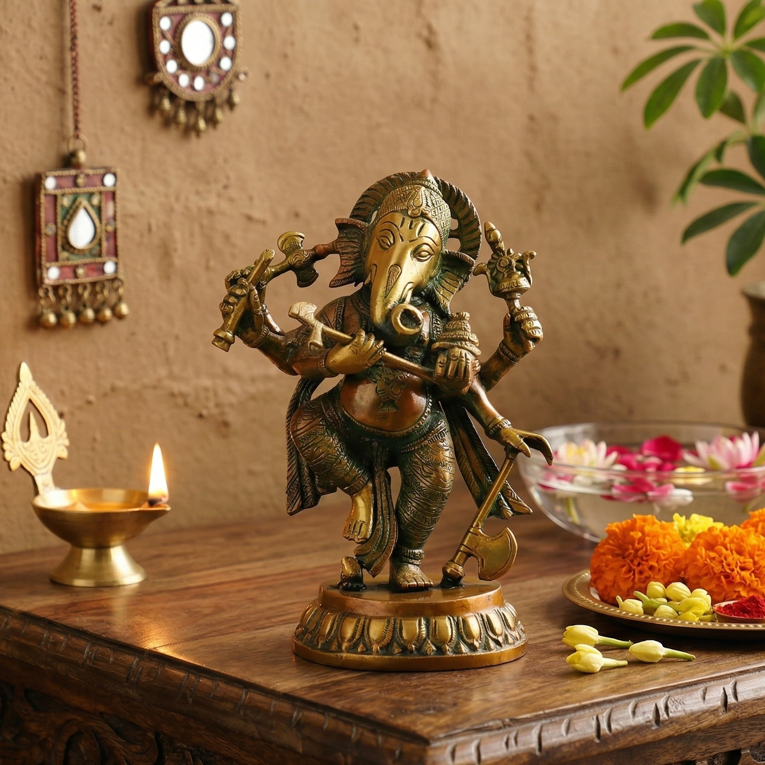 Handcrafted Brass Standing Ganesh