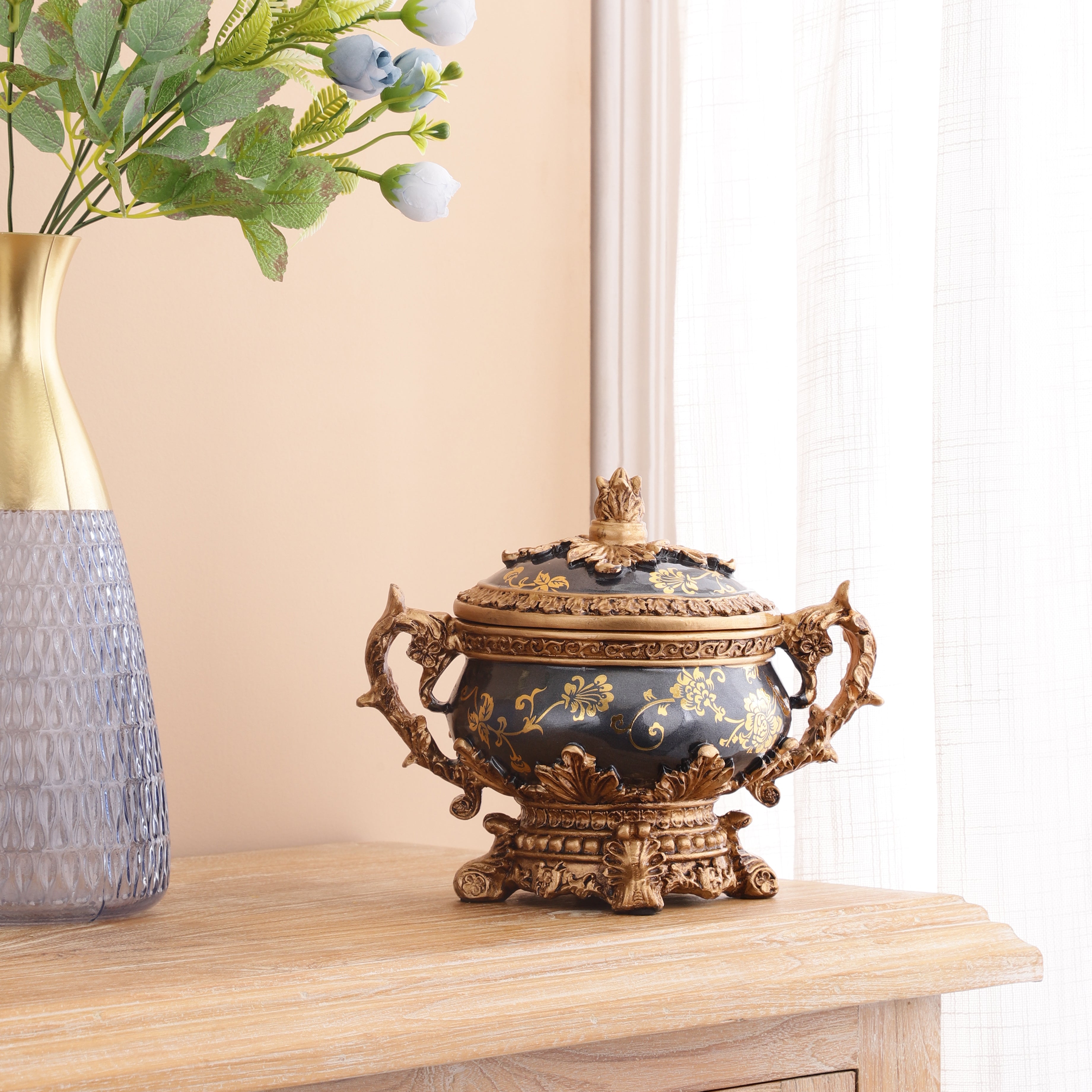 Regalia Gold and Navy Jar with Lid