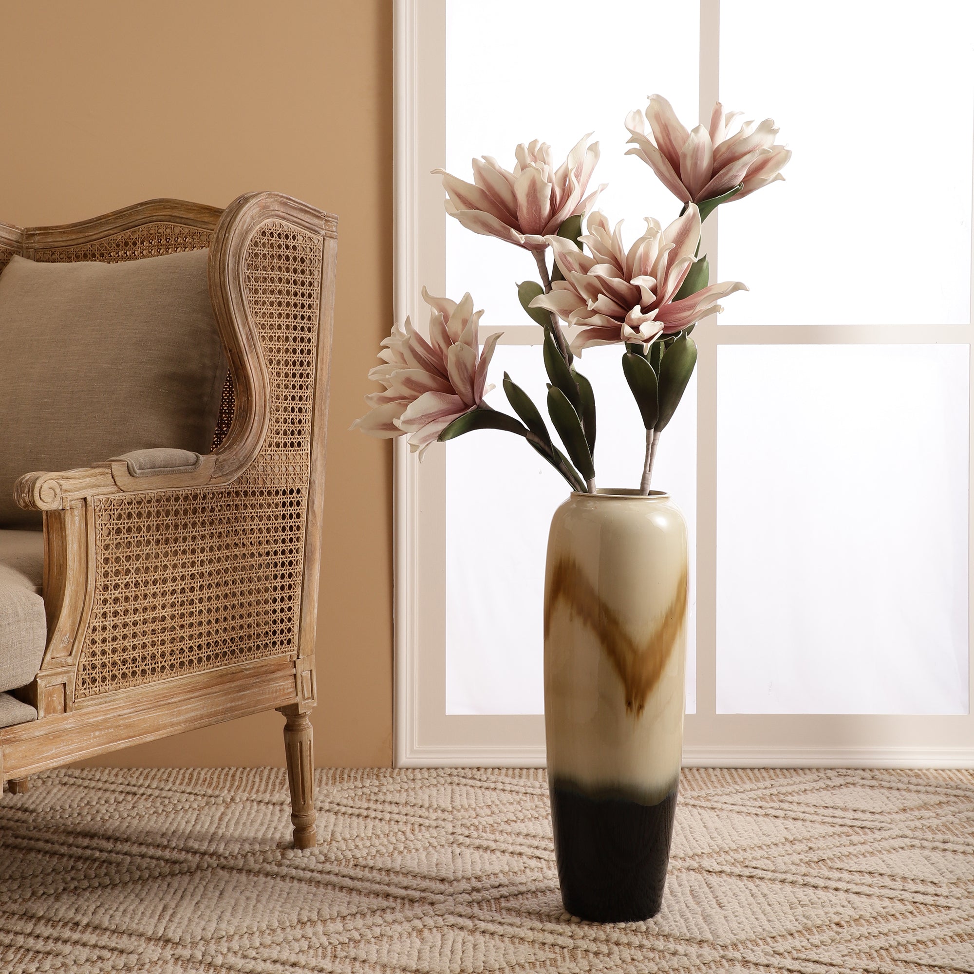 Mauve Magnolia Faux Flower Stick (Single)