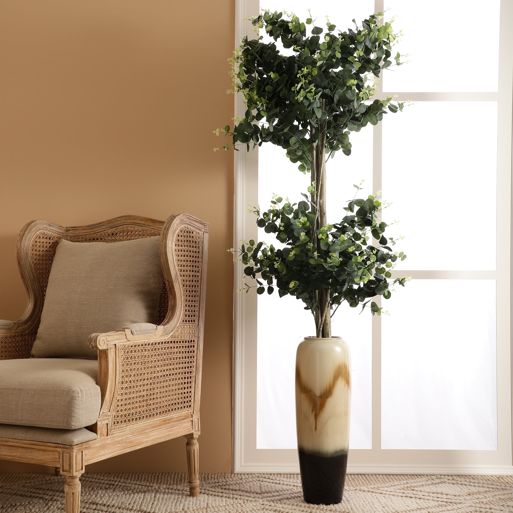 Ficus Bonsai Flowered Faux Plant Without Pot