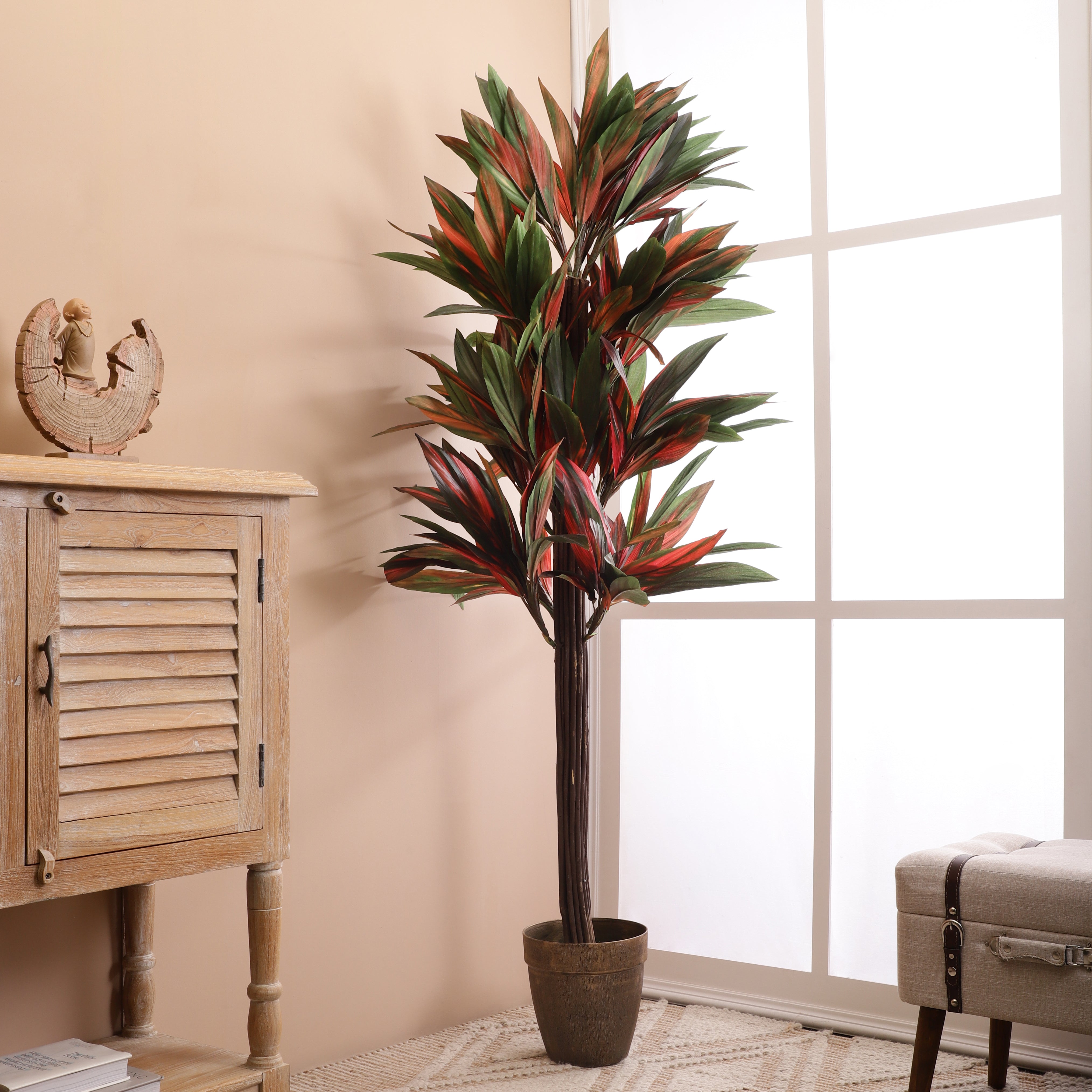 Ruby Red Dracaena Faux Plant (Tall)
