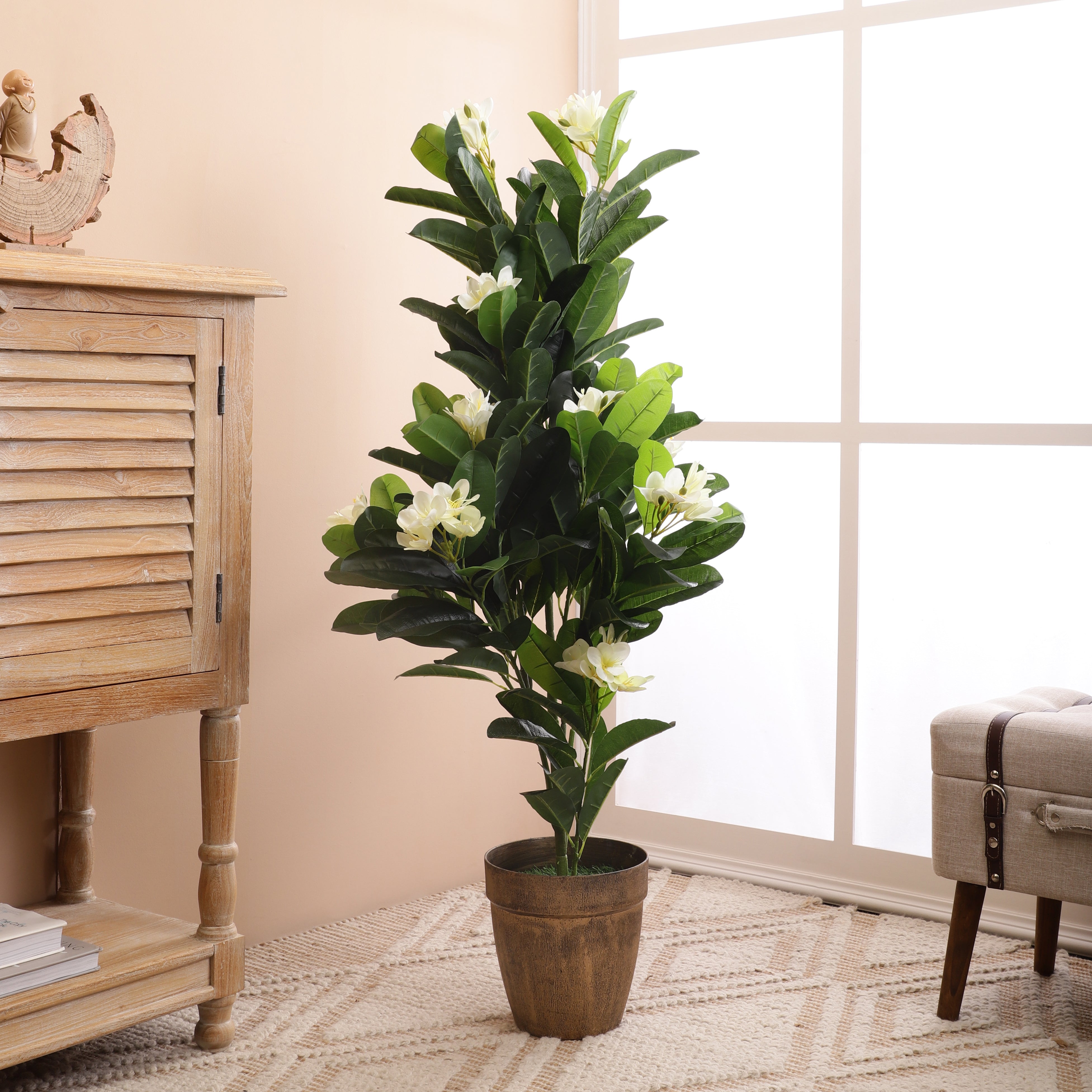 White Champa Faux Plant