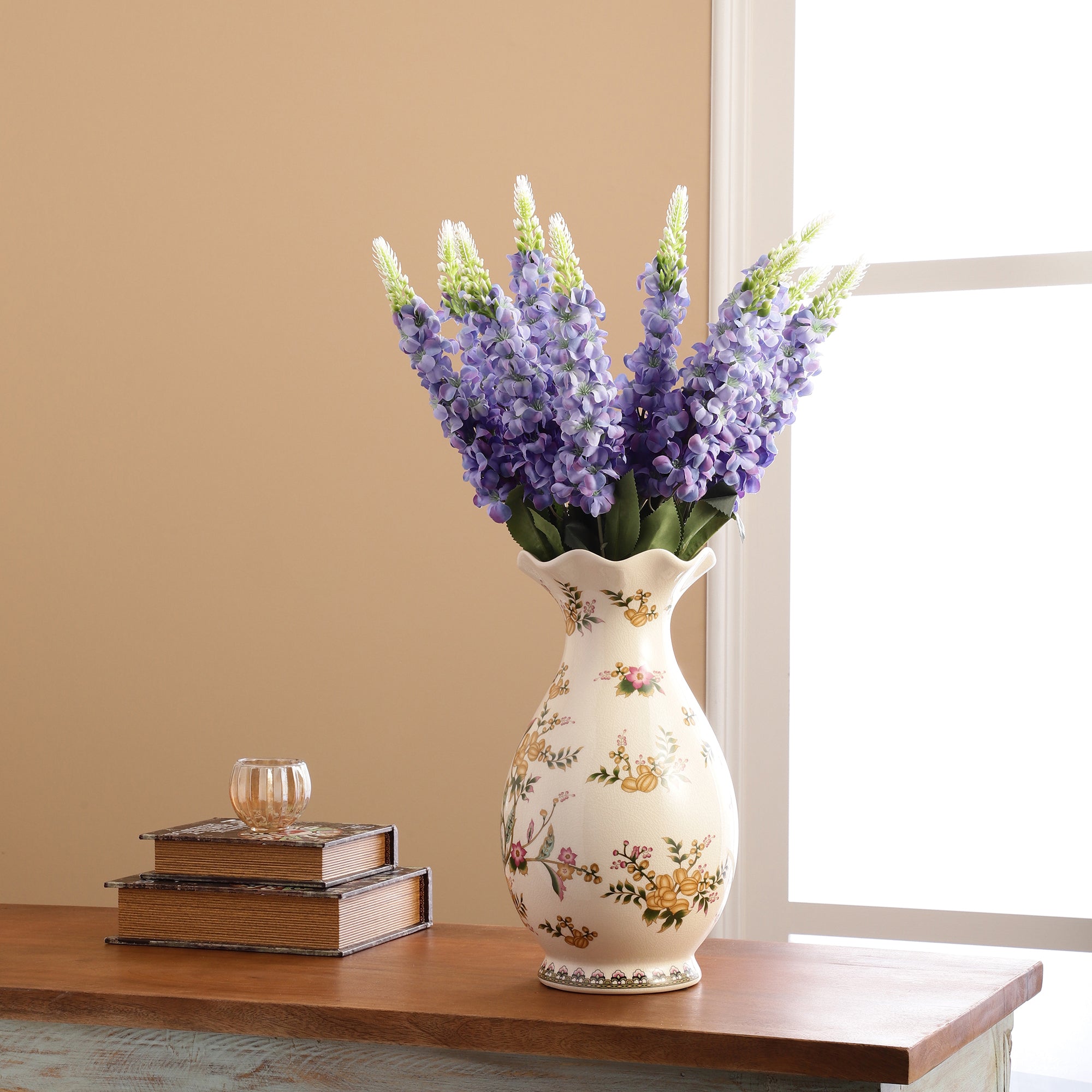 Purple Delphinium Faux Flower Stick (Single)