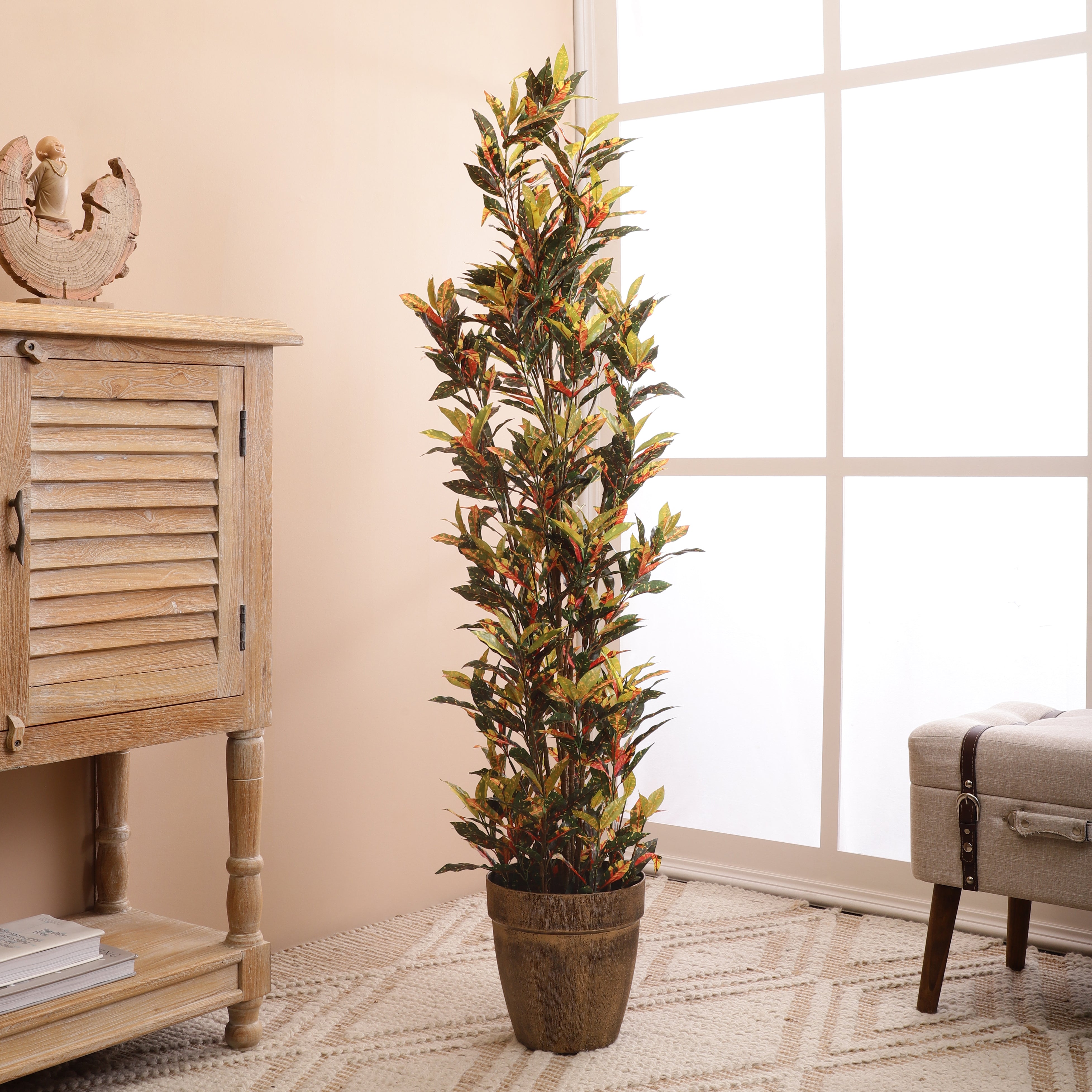 Spotted Croton Faux Plant