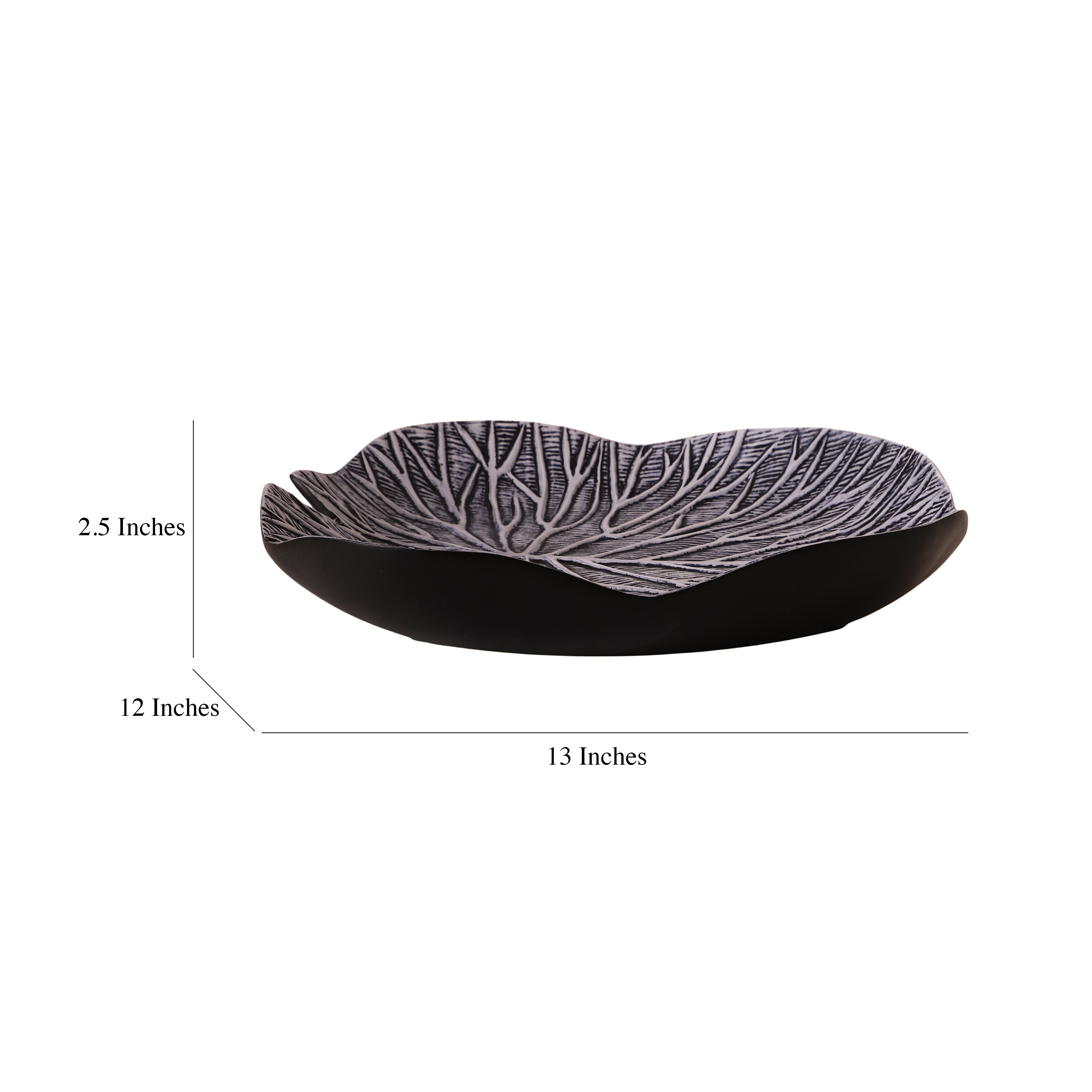 Palmera Leaf Platter Table Accent (Black)