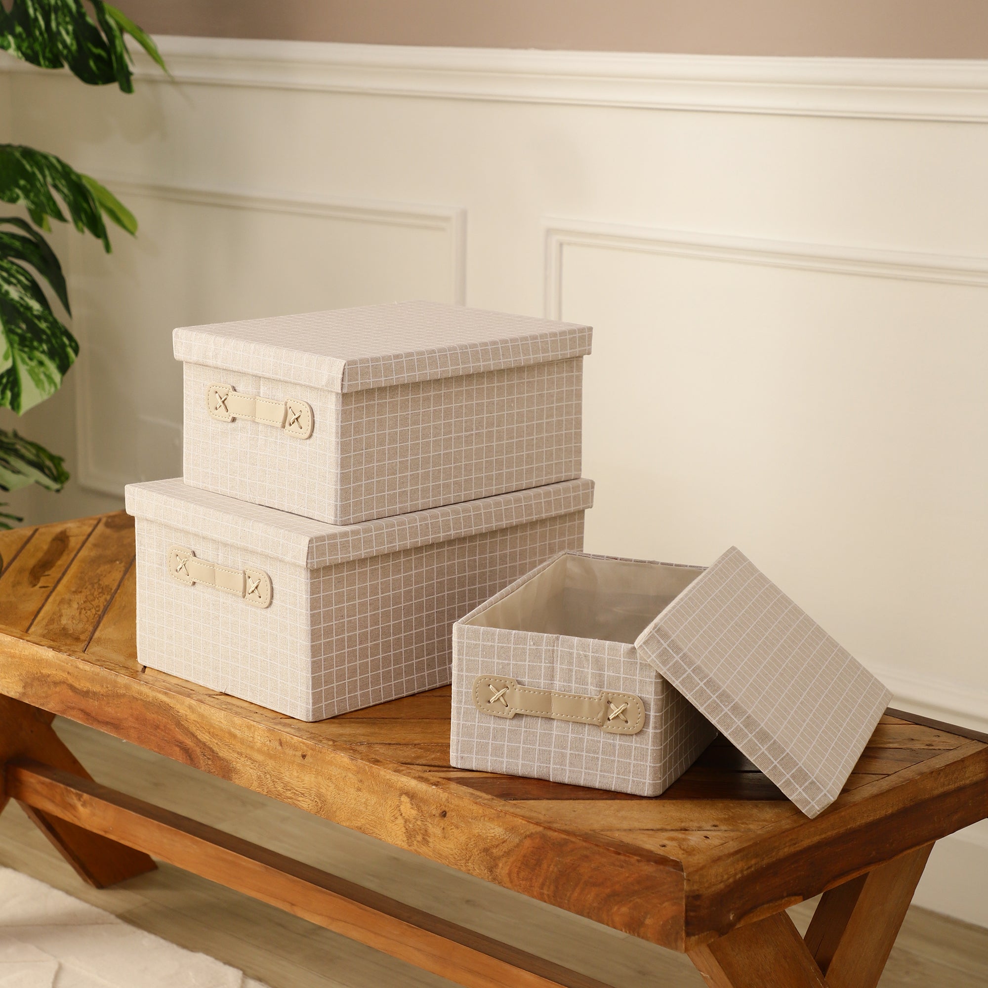 Classic Checked Storage Organisers (Set of 3)