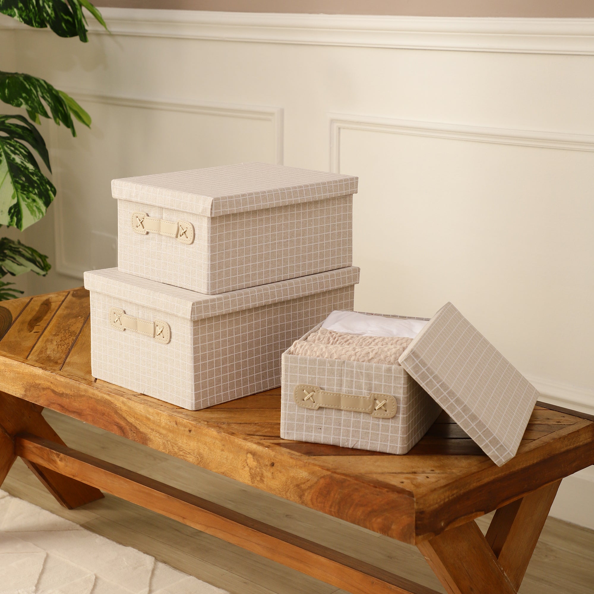 Classic Checked Storage Organisers (Set of 3)