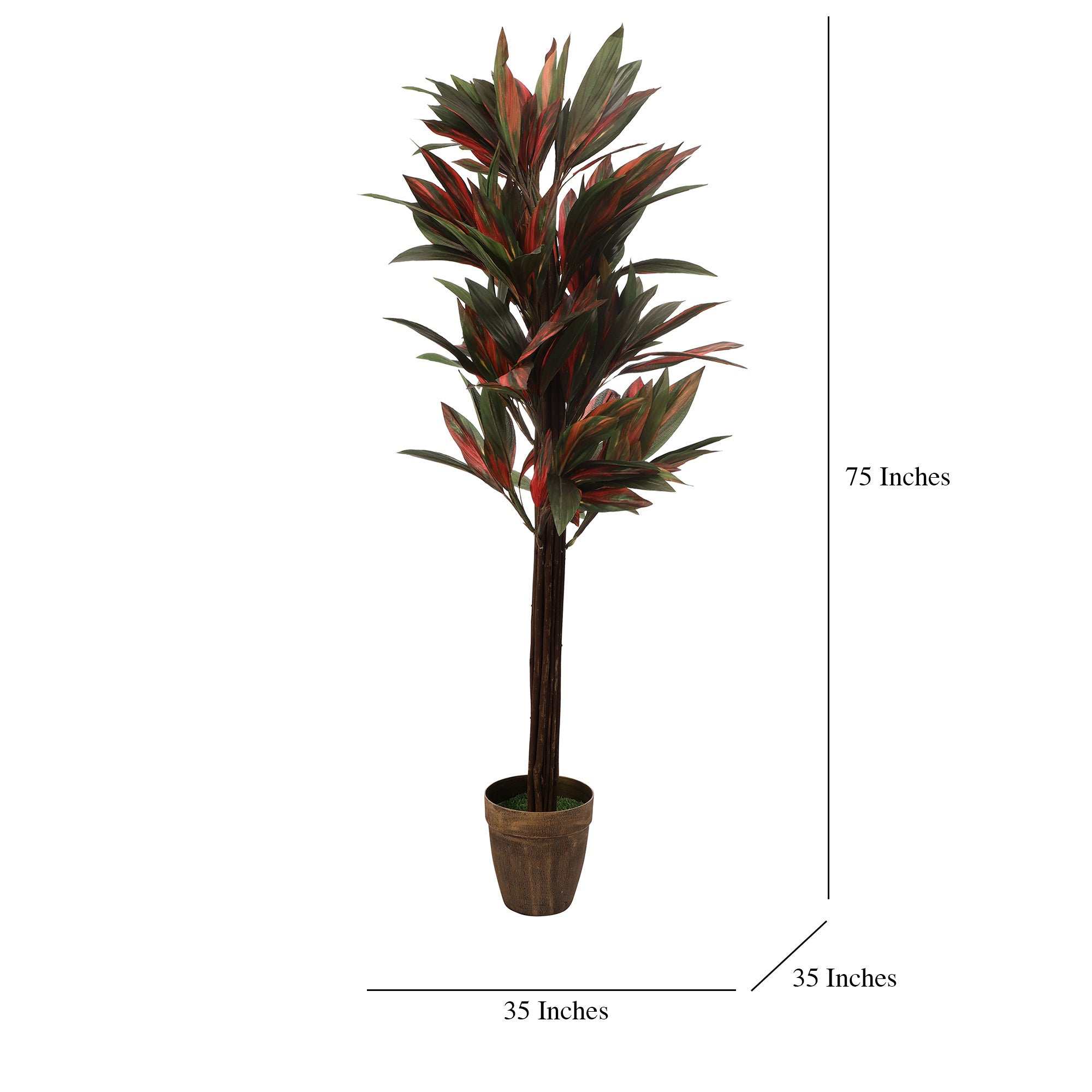 Ruby Red Dracaena Faux Plant (Tall)