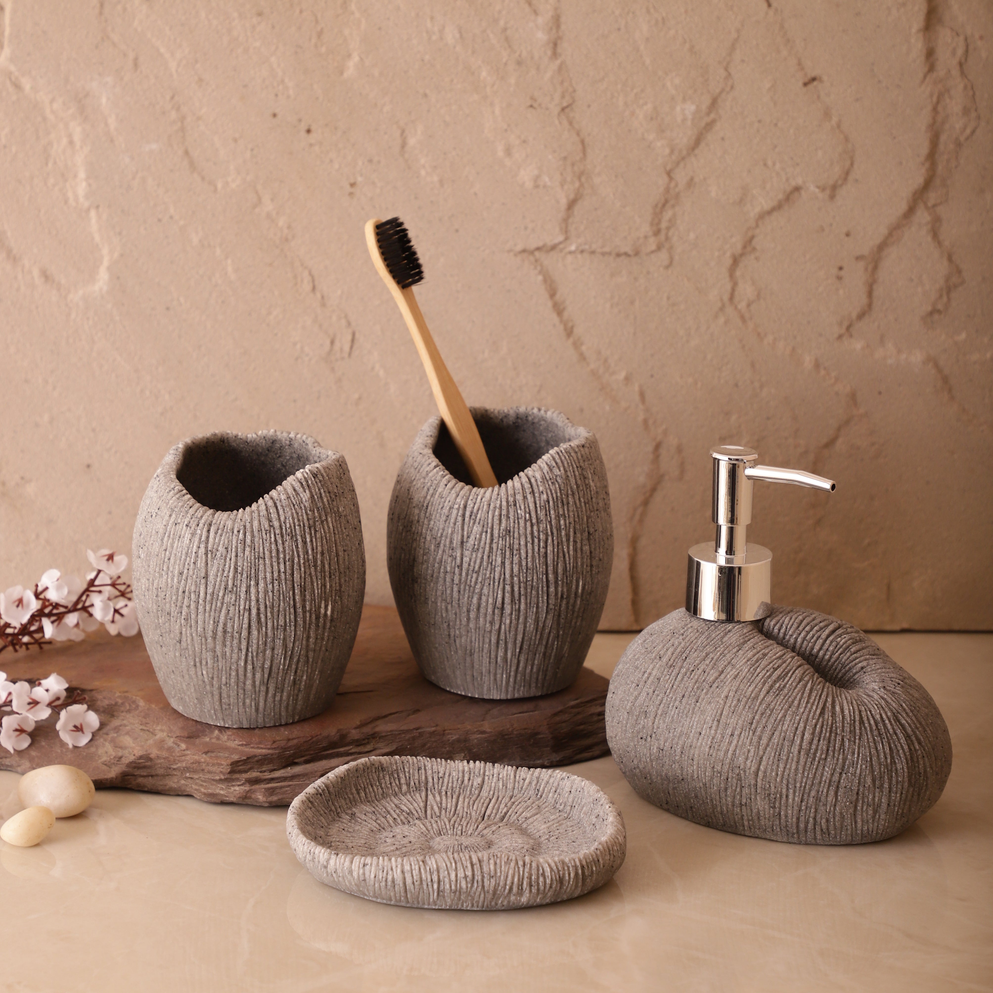 Coral Sands 4 Piece Bath Set (Grey)