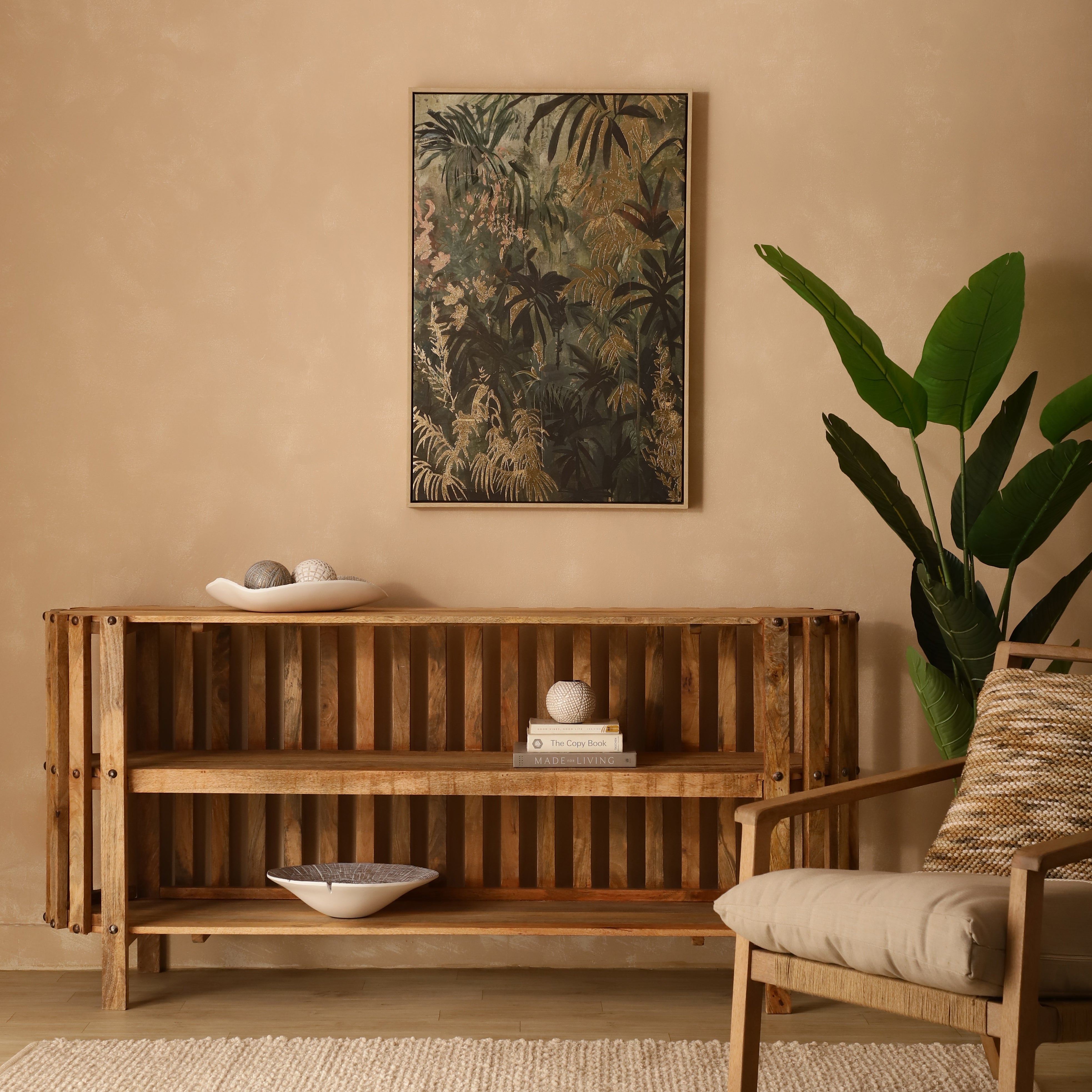 Tropical Foliage Oil Hand-Painted Canvas Art