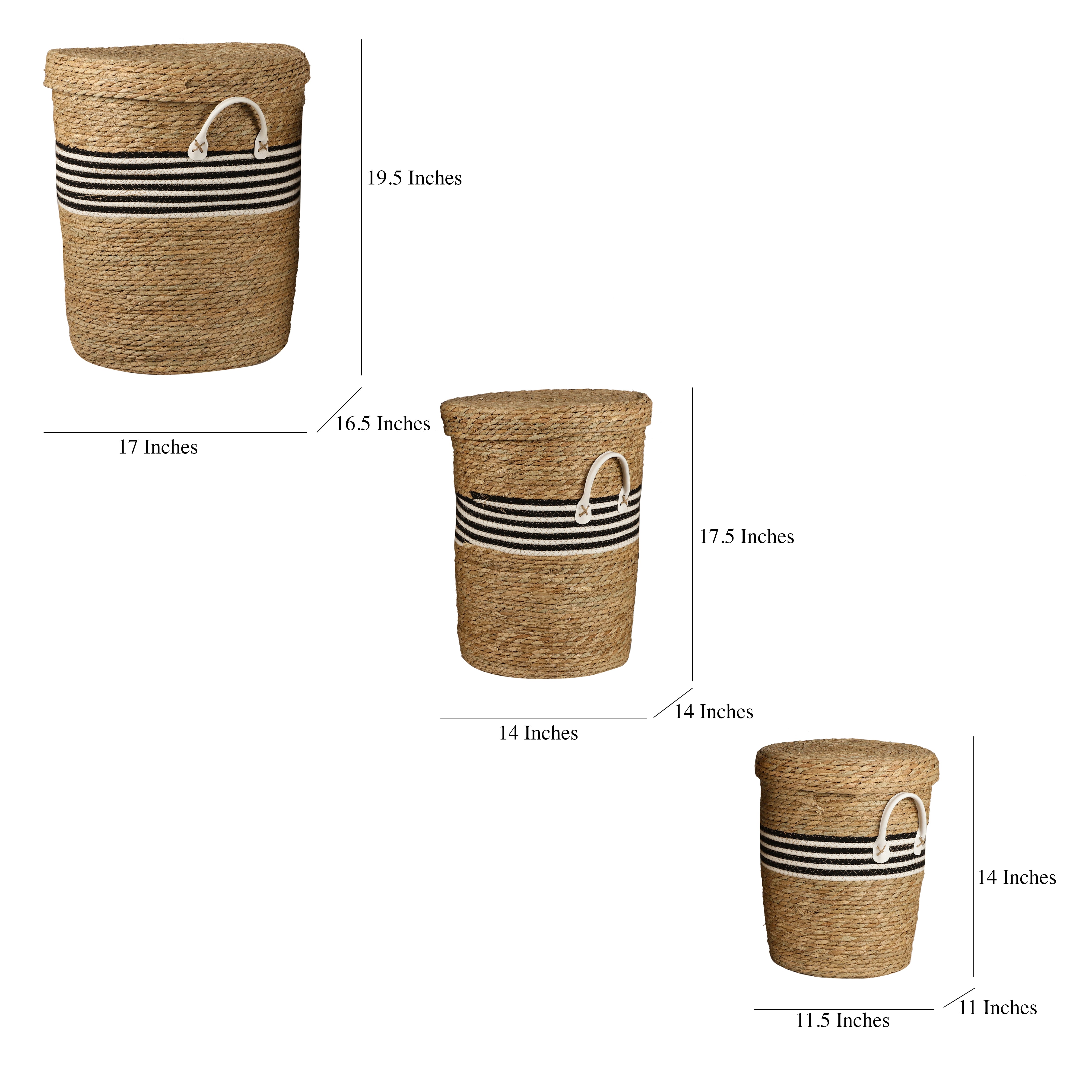 Jute Laundry Basket with Lid and Handle (Single)