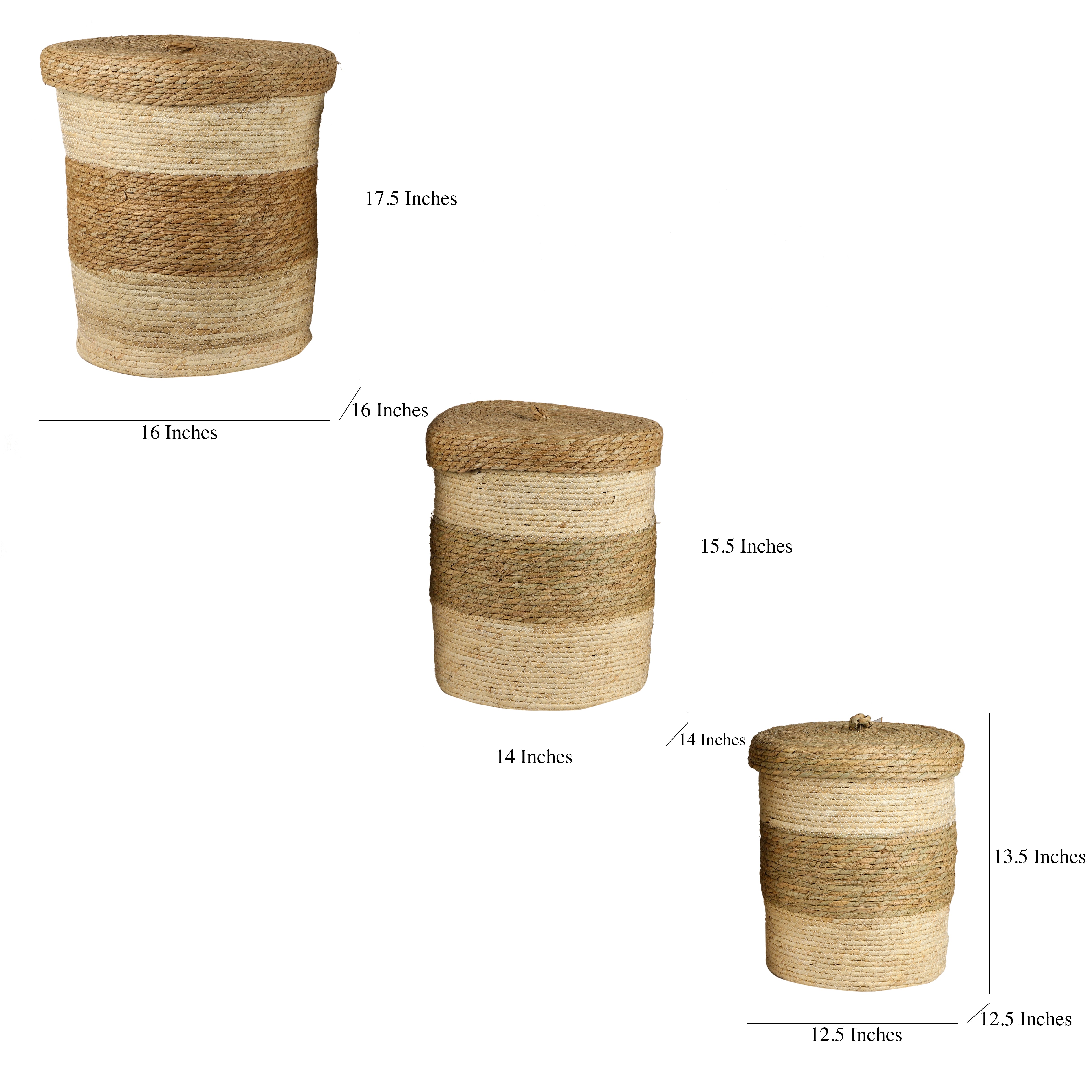 Jute Laundry Baskets with Lid (Single)