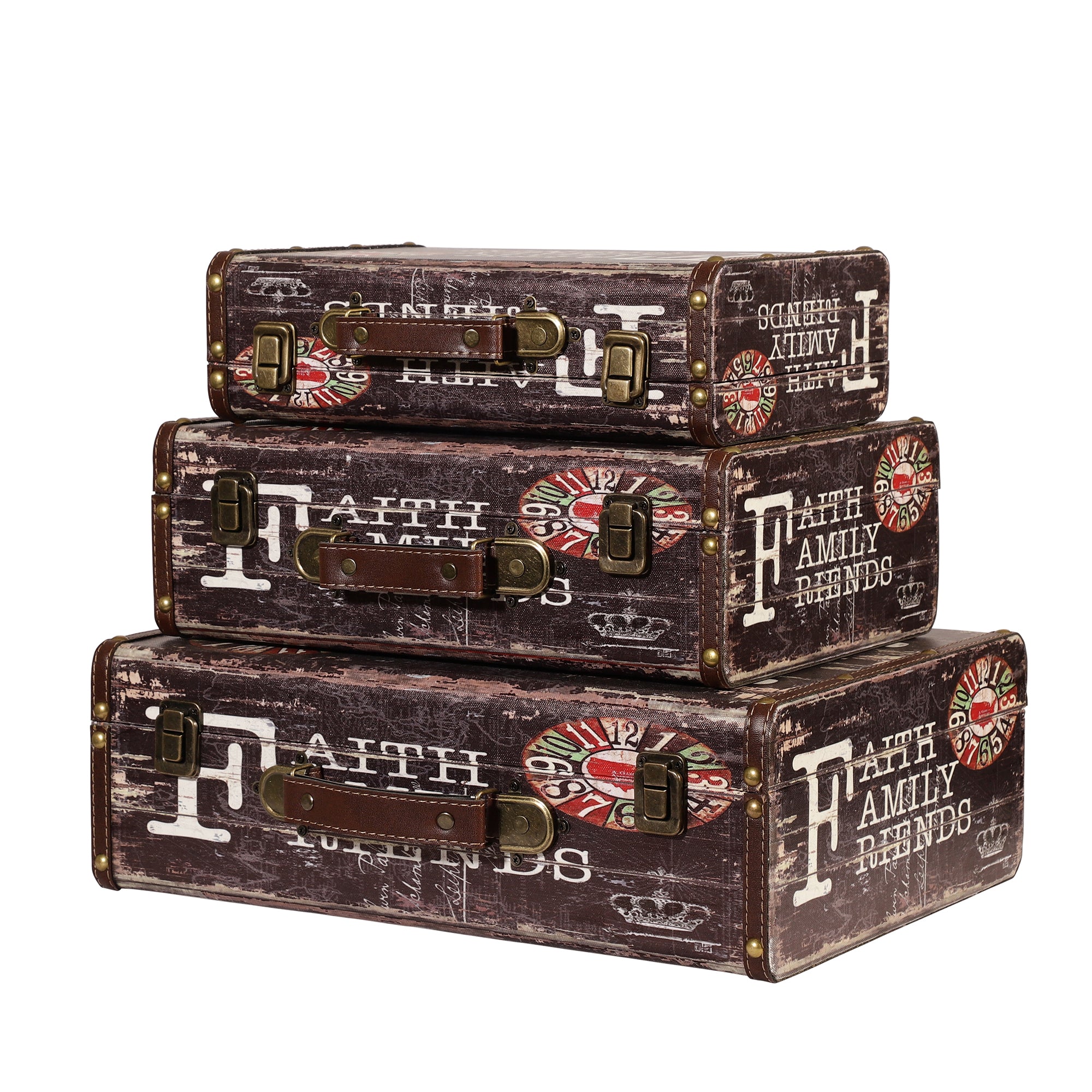 Faith Decorative Suitcase Set (Set of 3)