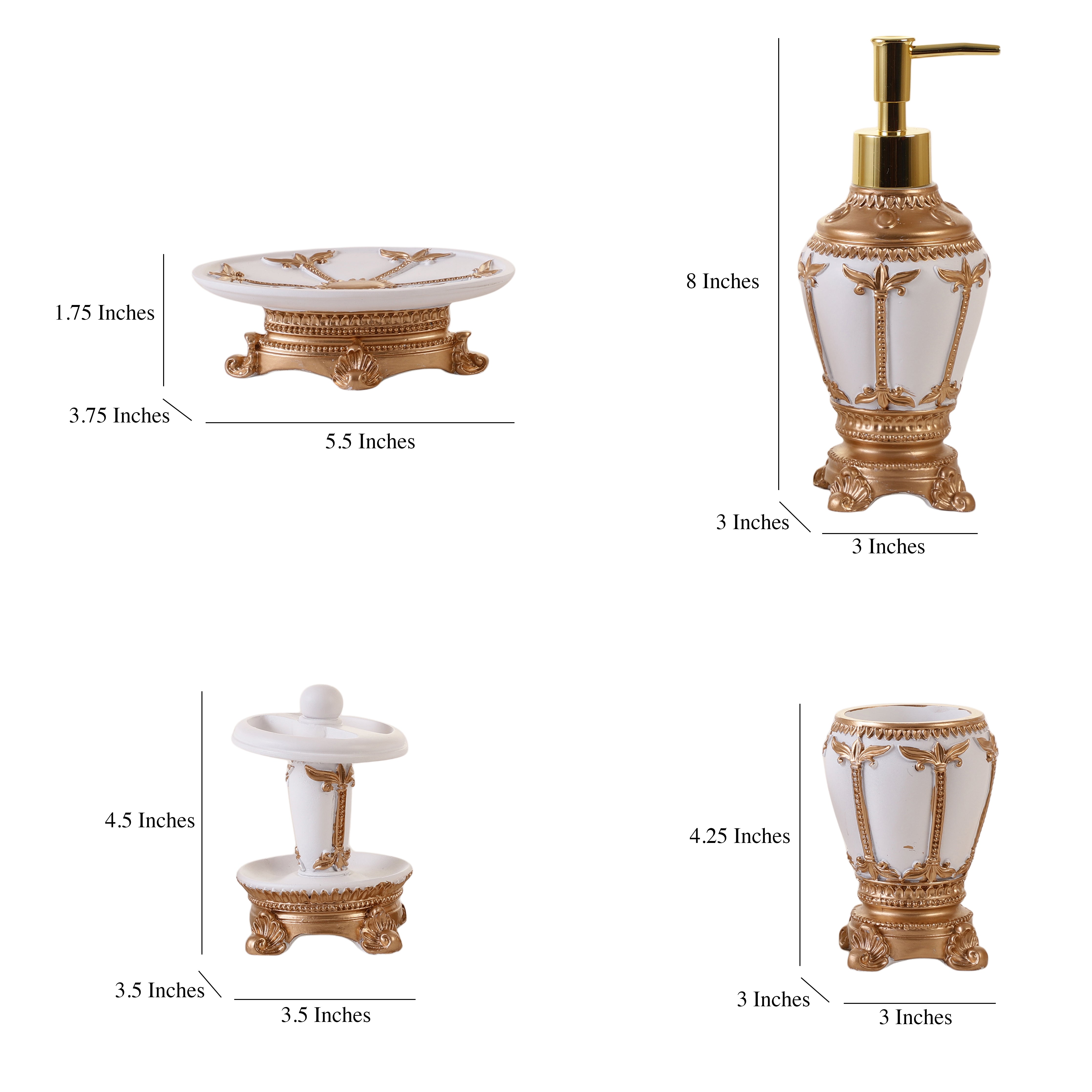 Opulent Winged 4 Piece Bath Set