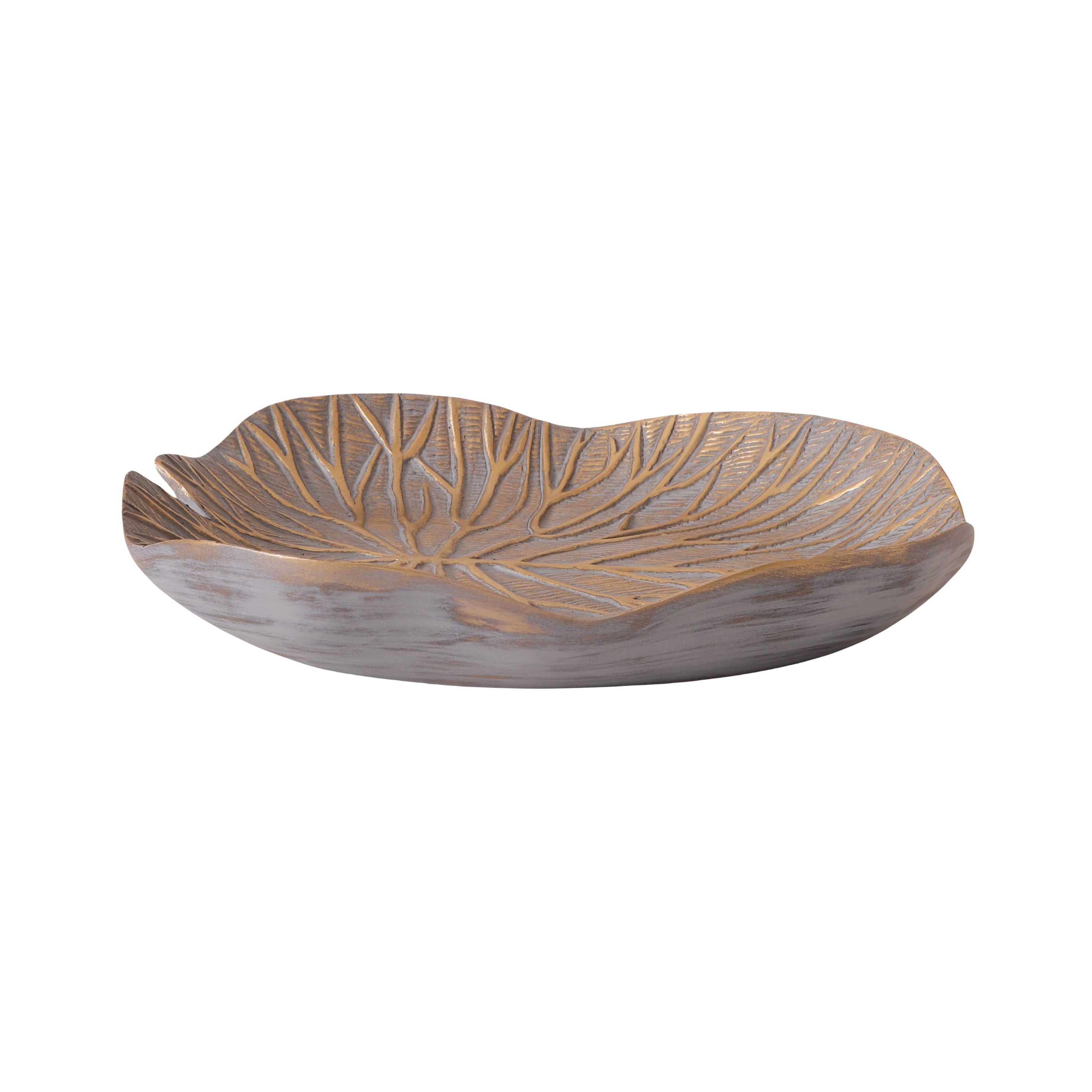 Palmera Leaf Platter Table Accent (Grey)