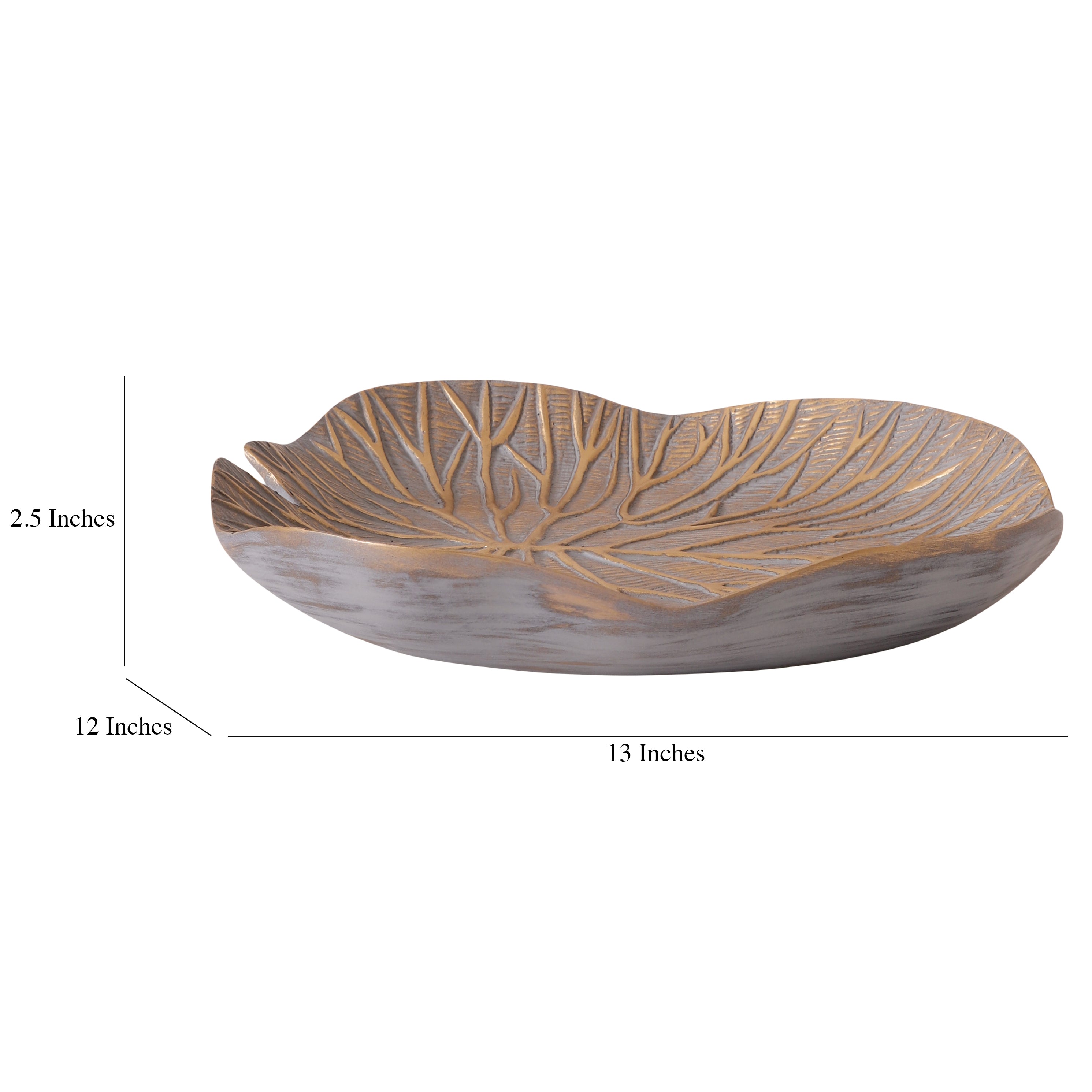 Palmera Leaf Platter Table Accent (Grey)