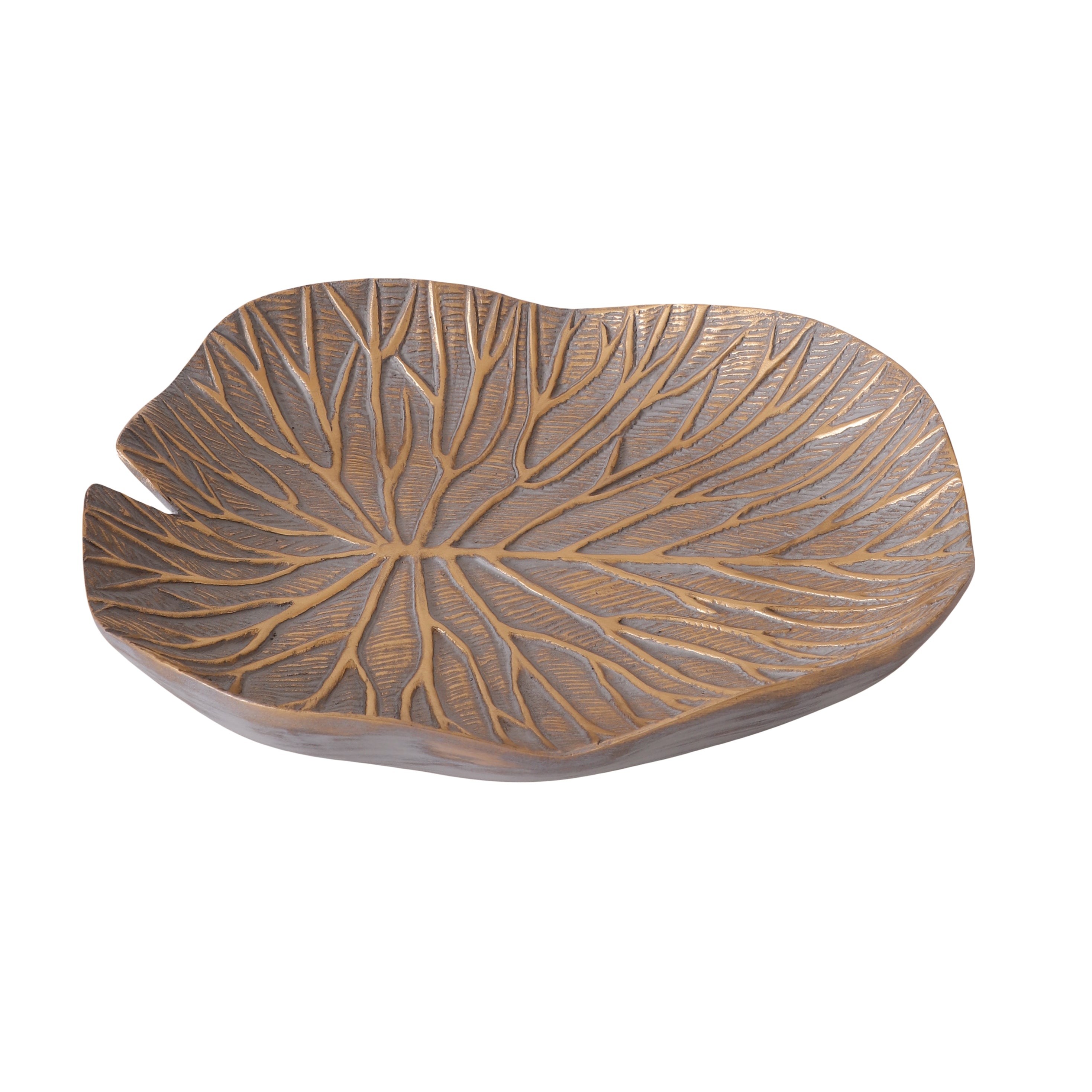 Palmera Leaf Platter Table Accent (Grey)