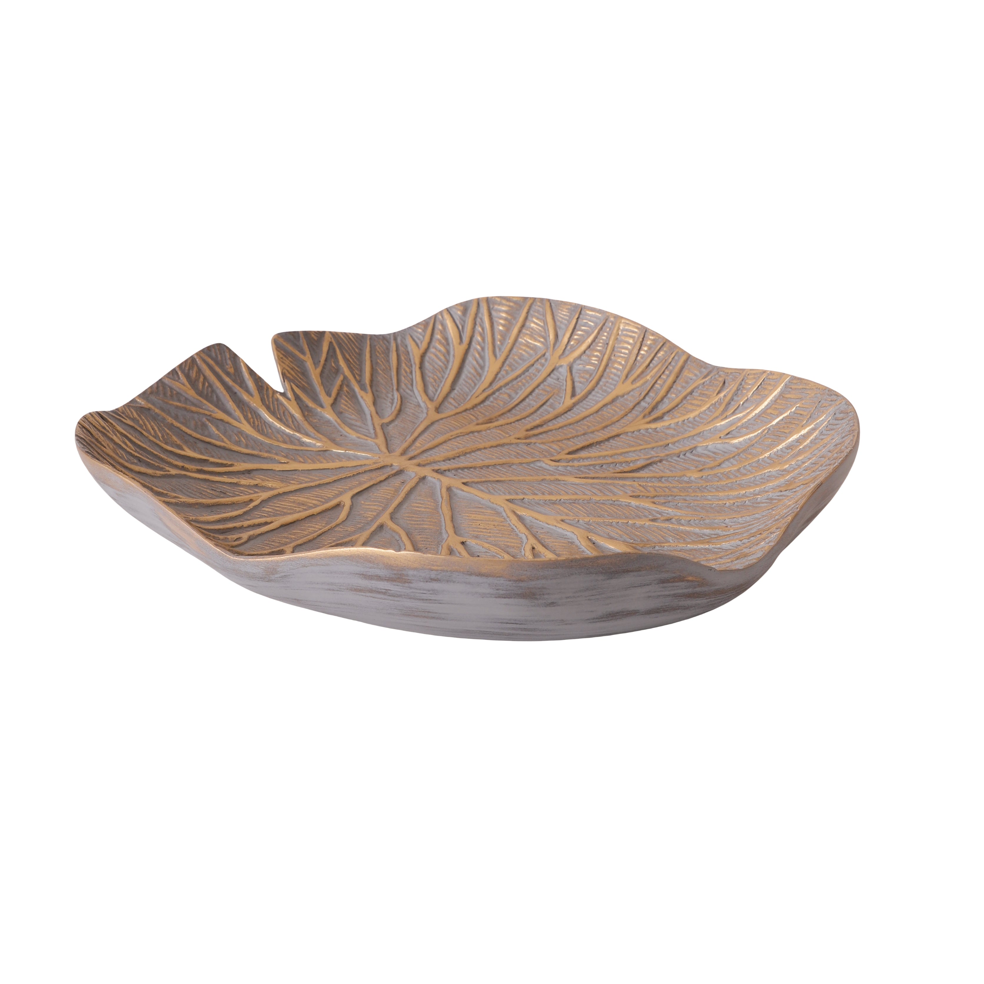 Palmera Leaf Platter Table Accent (Grey)