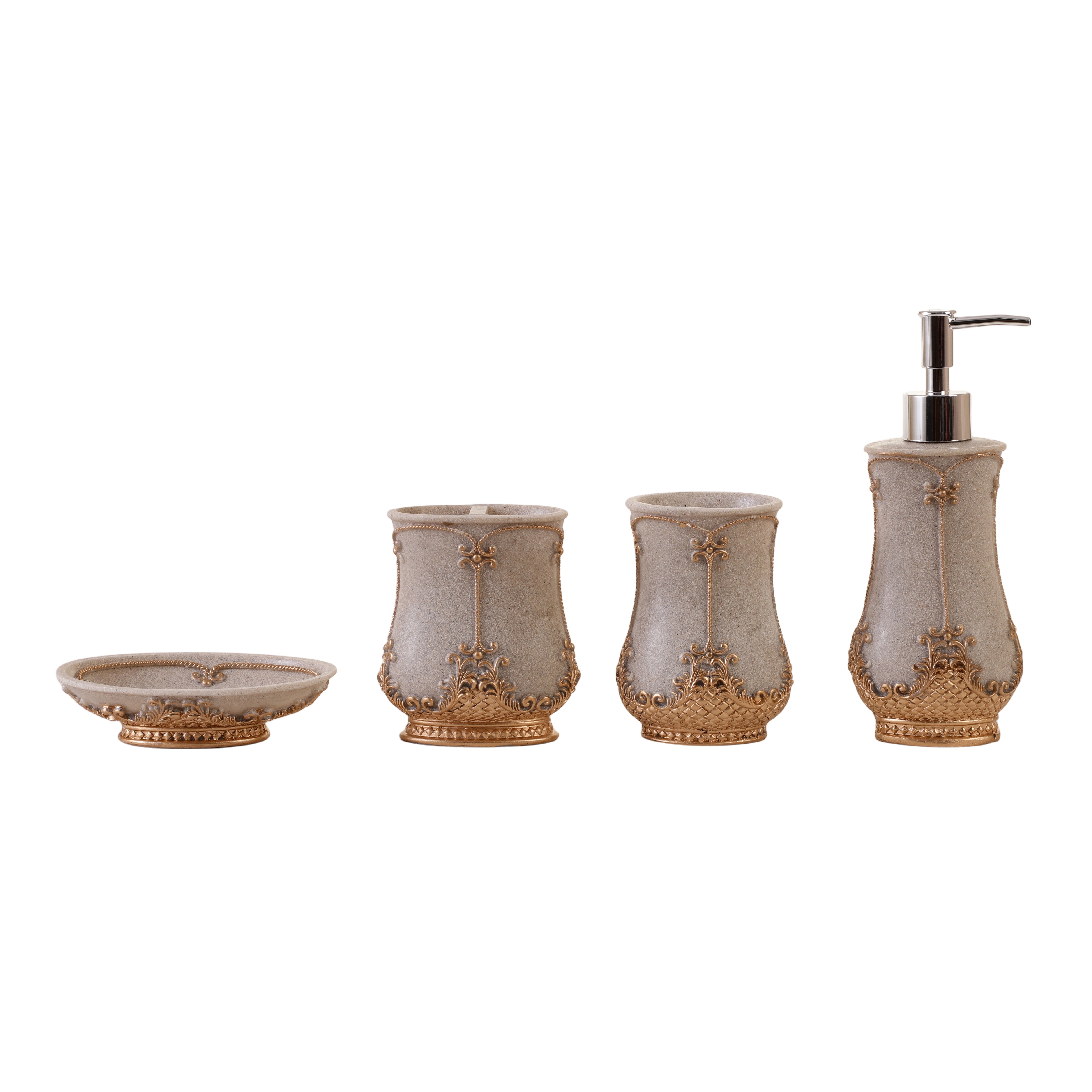 Grandeur Gilded 4 Piece Bath Set