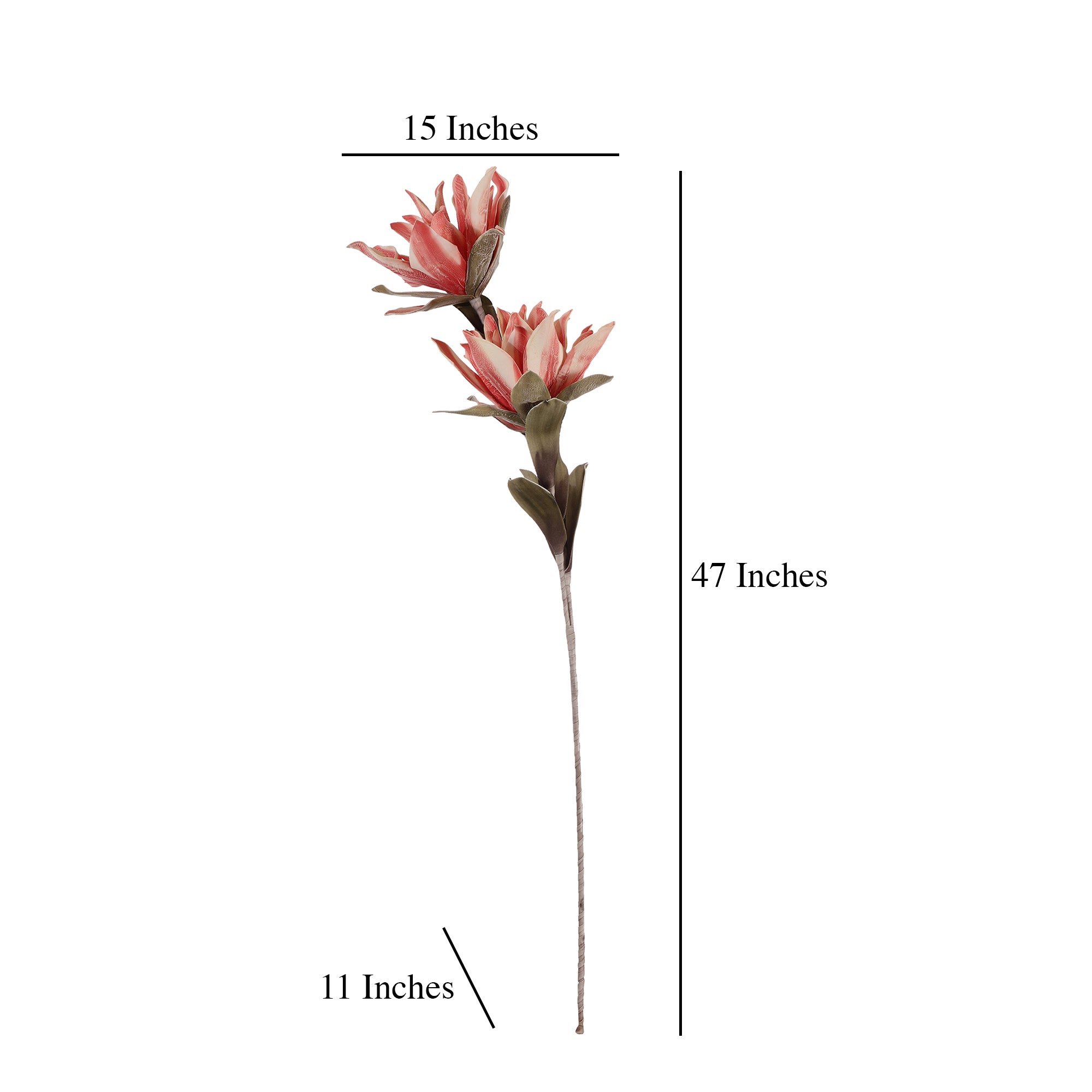 Pink Red Magnolia Faux Flower Stick (Single)