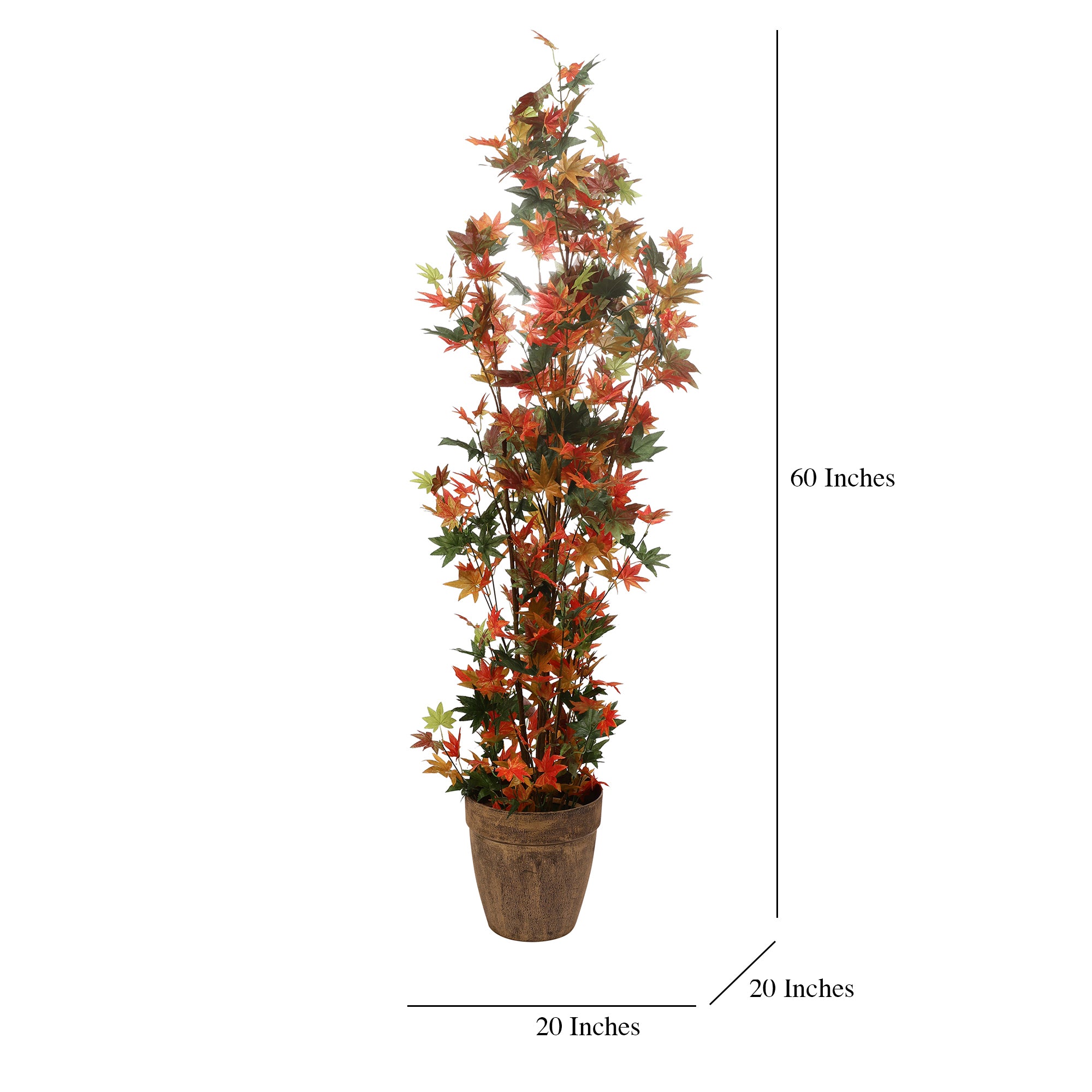 Green/Red Maple Leaf Faux Plant (Tall)