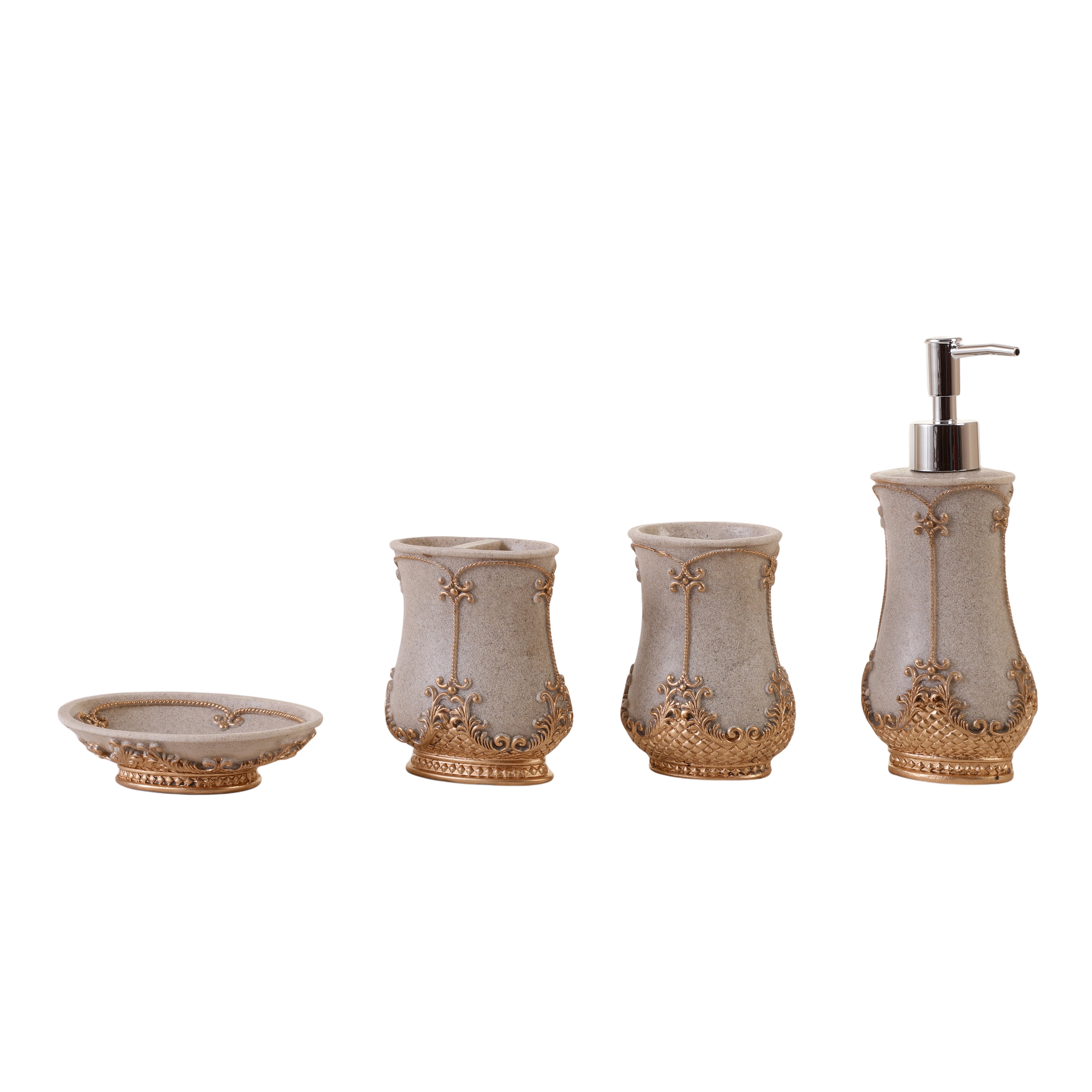 Grandeur Gilded 4 Piece Bath Set