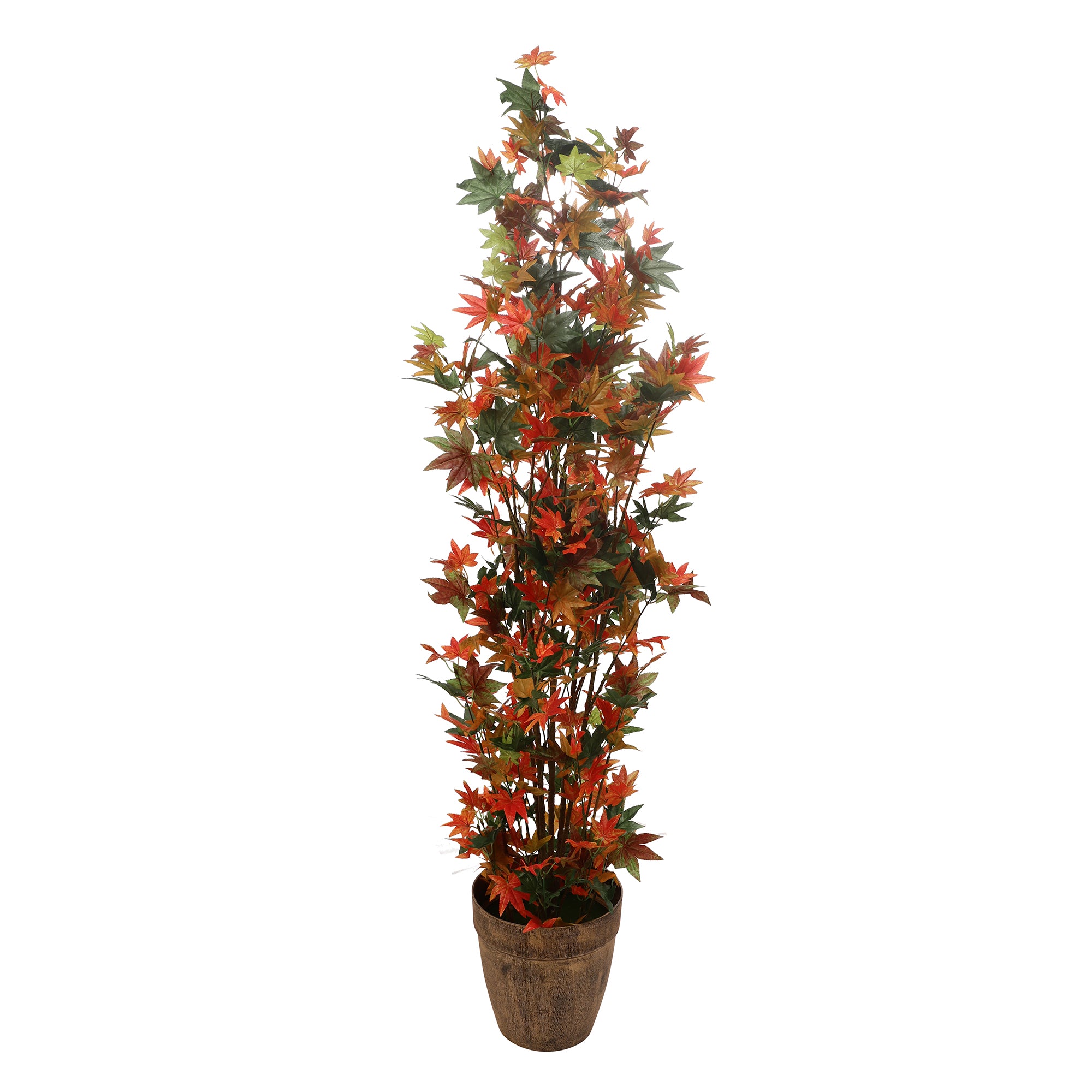 Green/Red Maple Leaf Faux Plant (Tall)