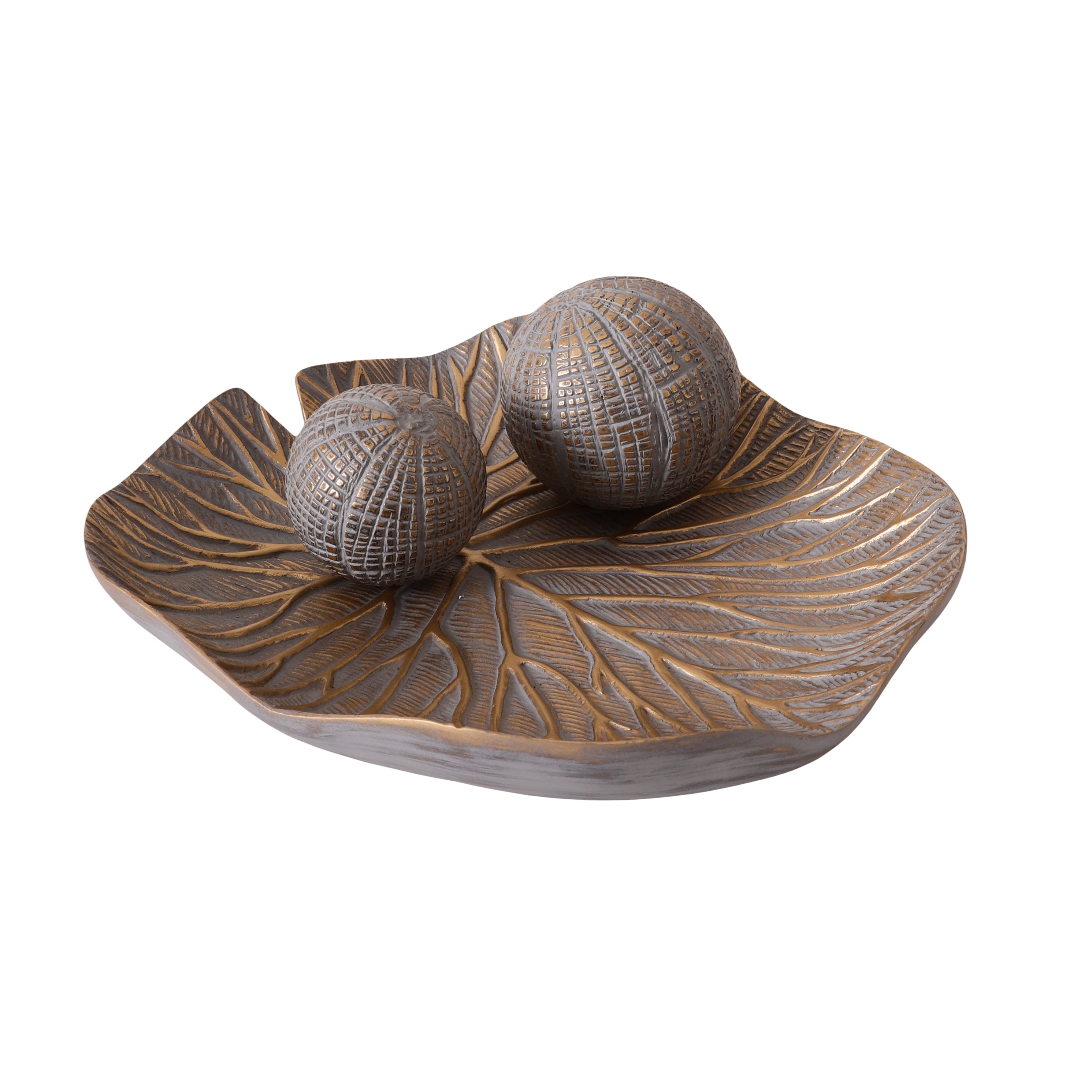 Palmera Leaf Platter Table Accent (Grey)
