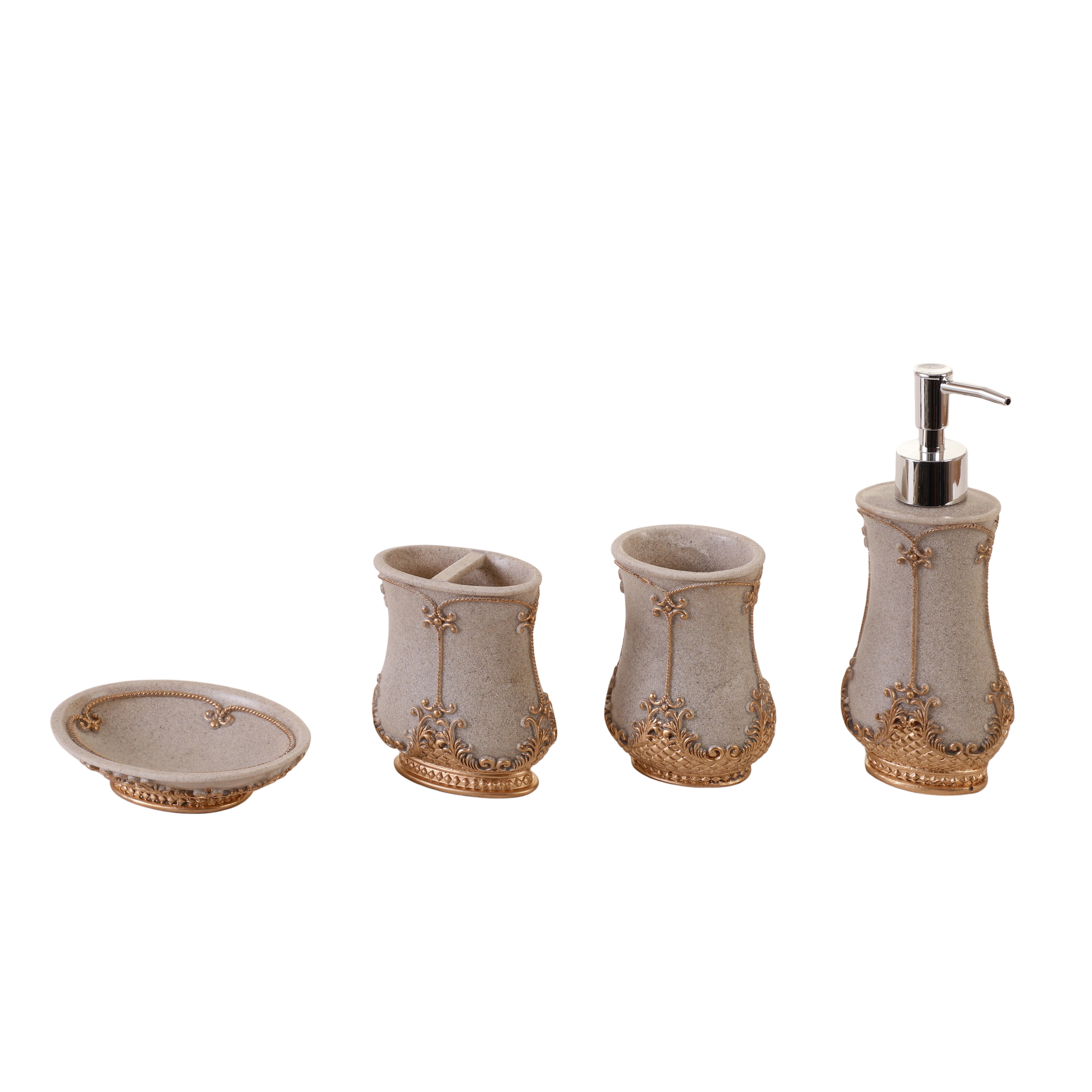 Grandeur Gilded 4 Piece Bath Set